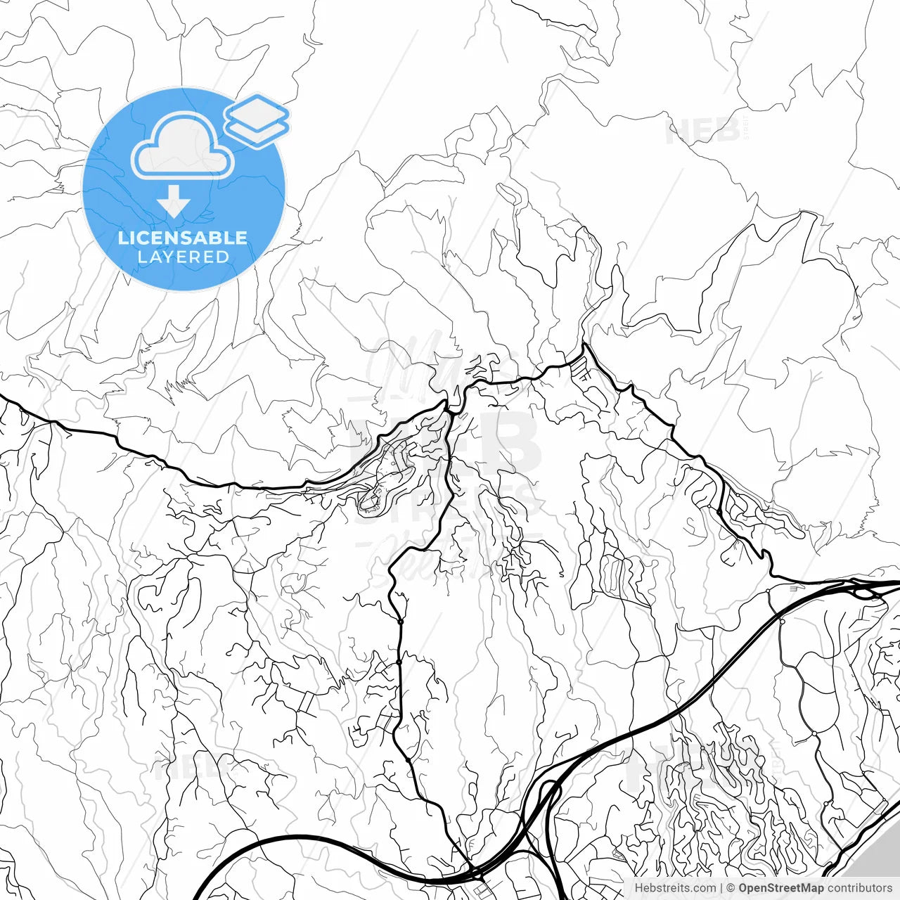 Layered PDF map of Mijas, Málaga, Spain