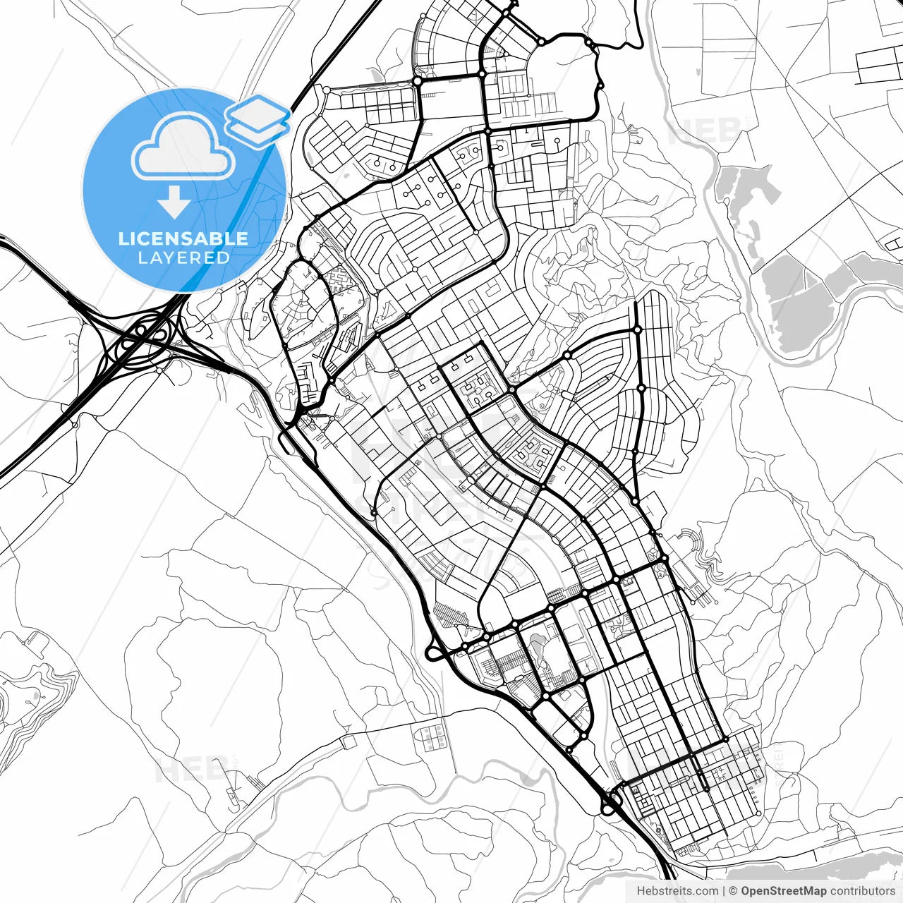 Layered PDF map of Rivas-Vaciamadrid, Madrid, Spain