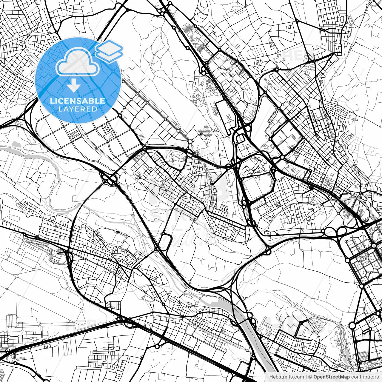 Layered PDF map of Paterna, Valencia, Spain