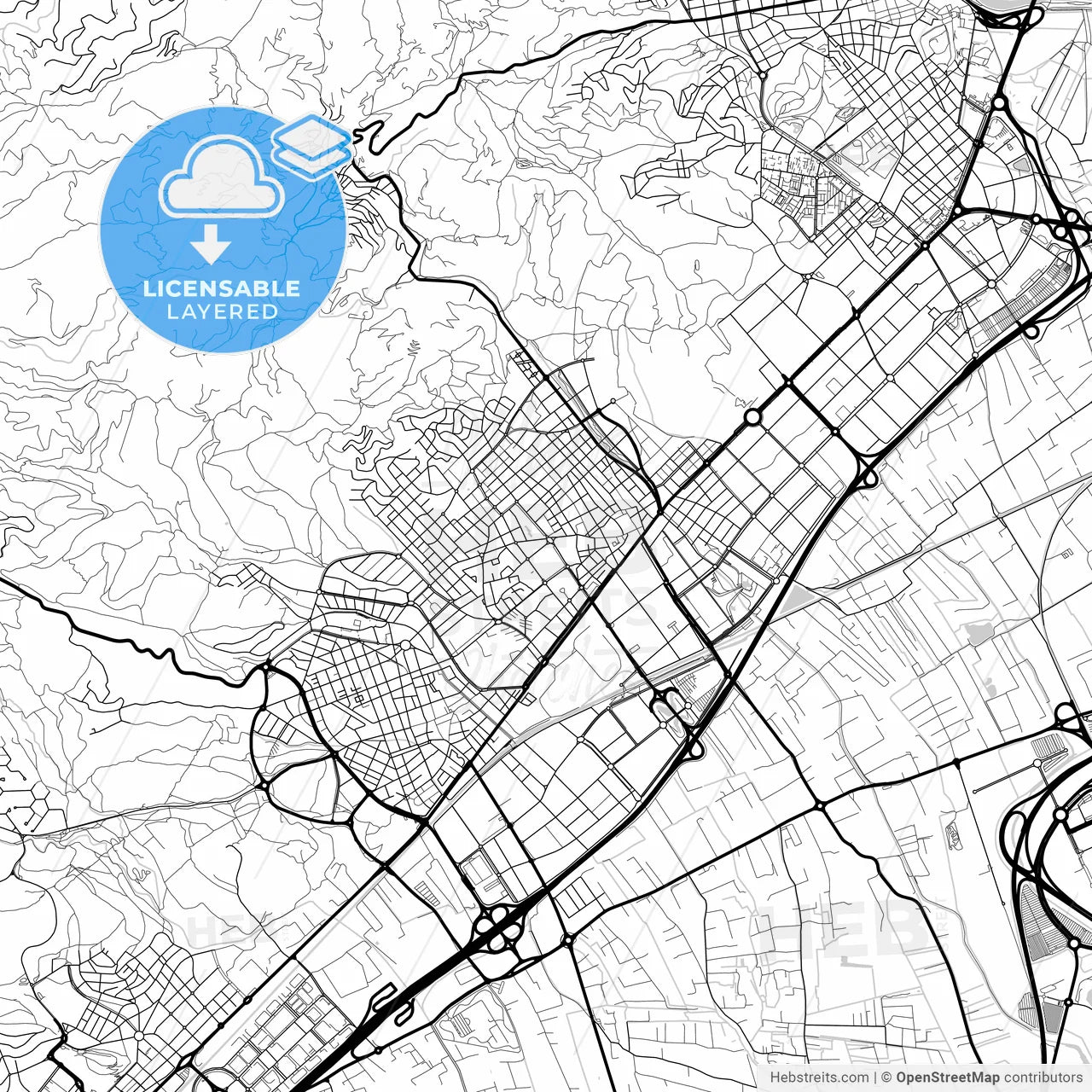 Layered PDF map of Viladecans, Barcelona, Spain