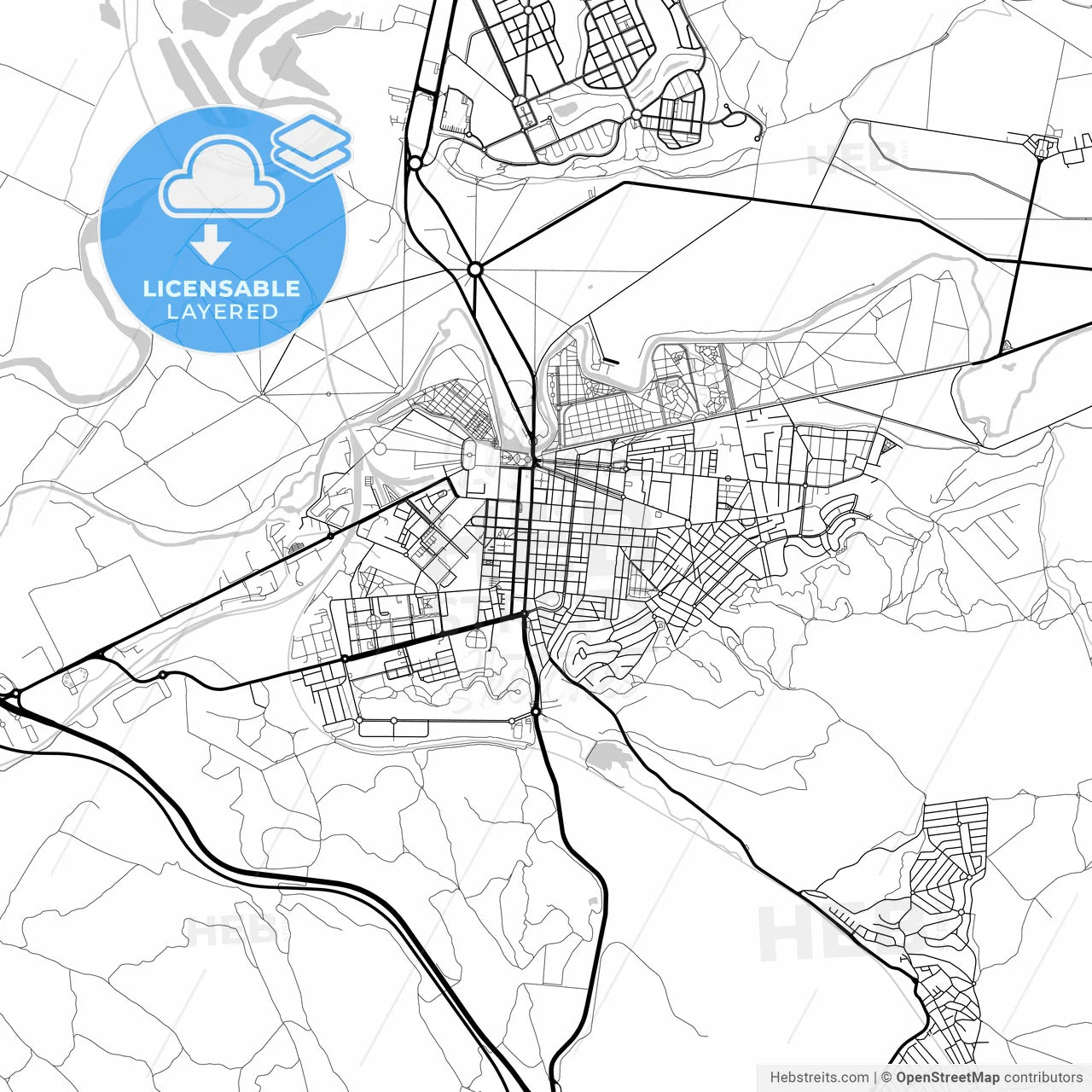 Layered PDF map of Aranjuez, Madrid, Spain