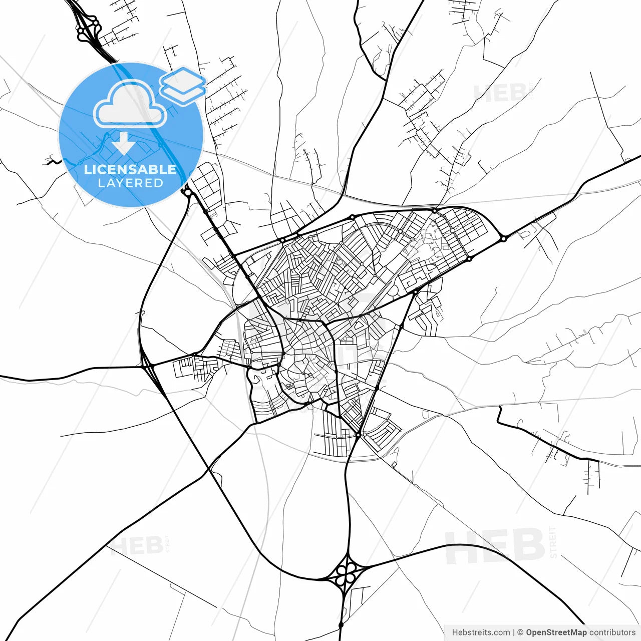 Layered PDF map of Utrera, Seville, Spain