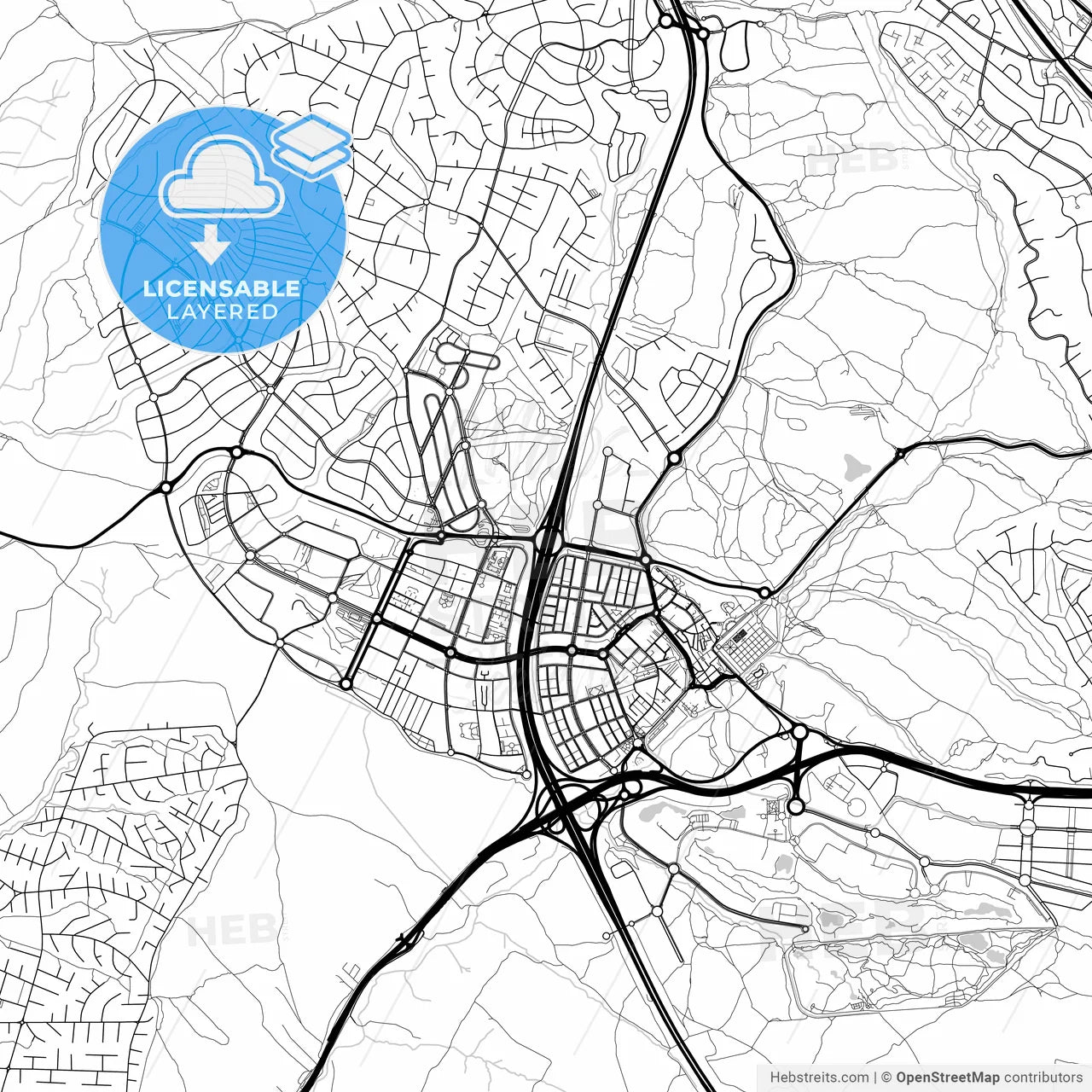 Layered PDF map of Boadilla del Monte, Madrid, Spain