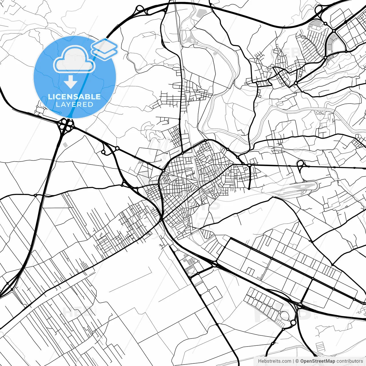 Layered PDF map of Alcantarilla, Murcia, Spain