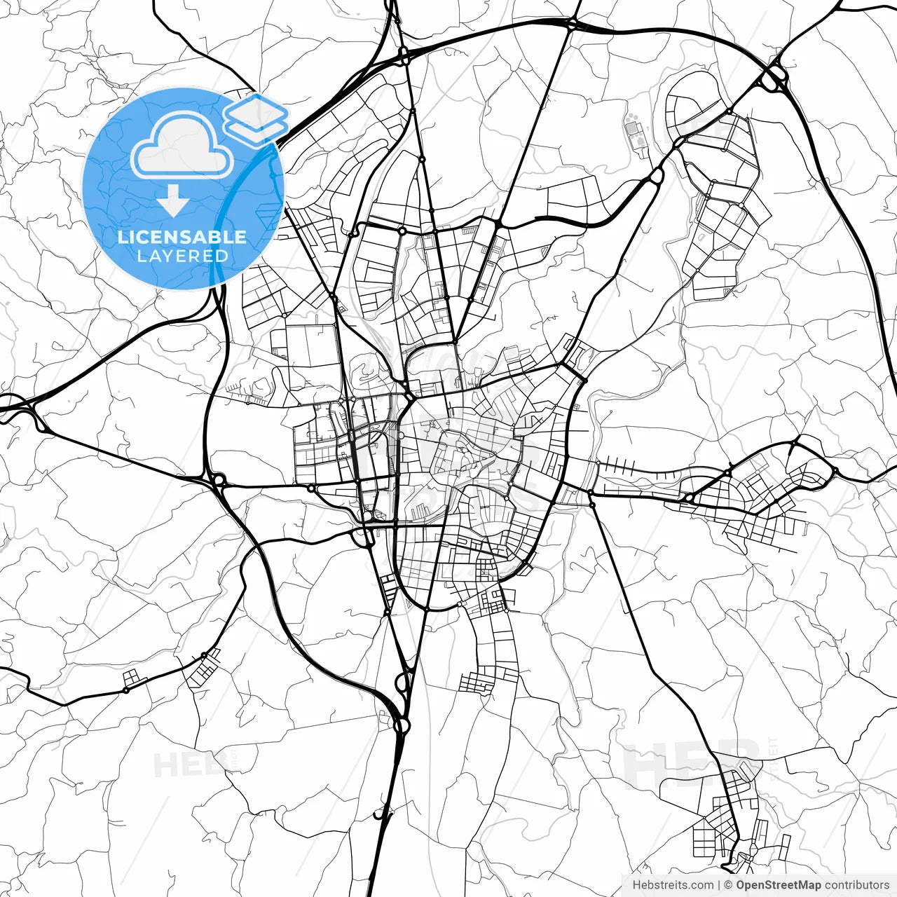 Layered PDF map of Vic, Barcelona, Spain