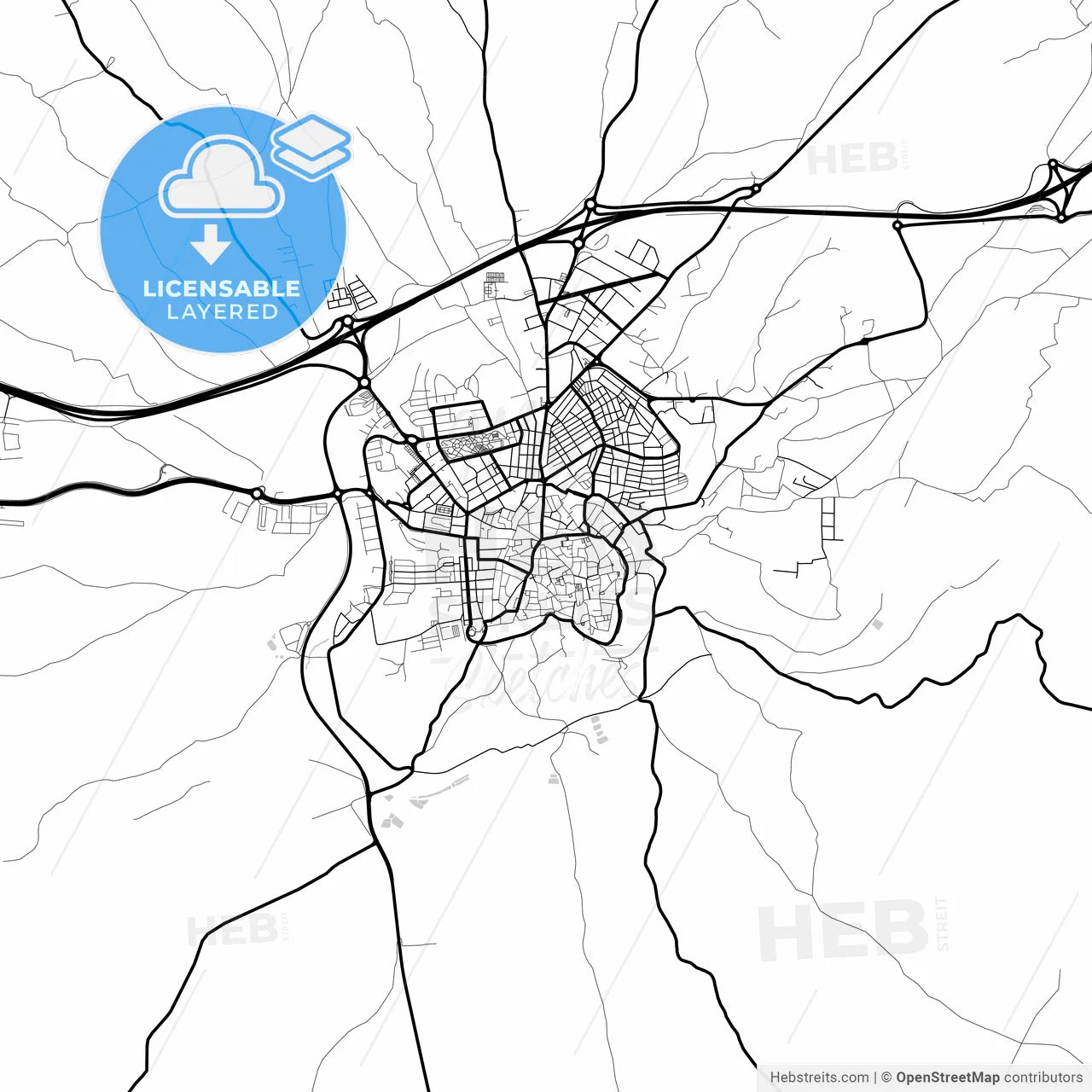 Layered PDF map of Úbeda, Jaén, Spain