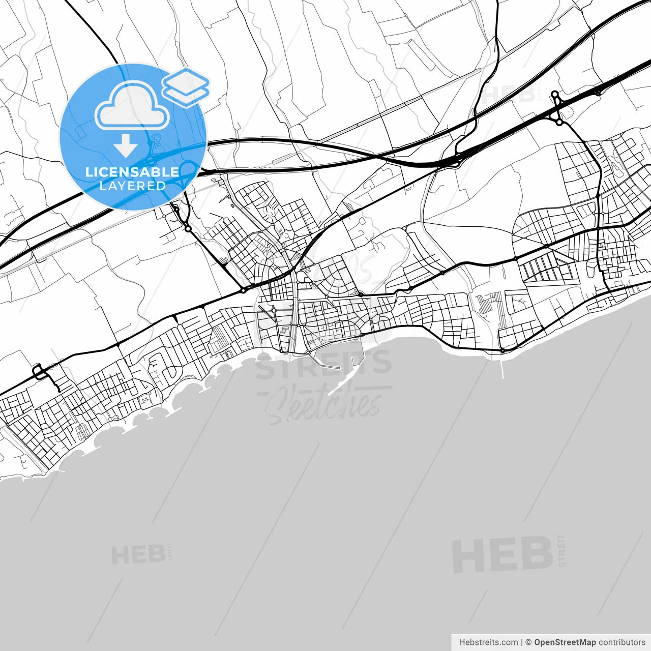 Layered PDF map of Cambrils, Tarragona, Spain