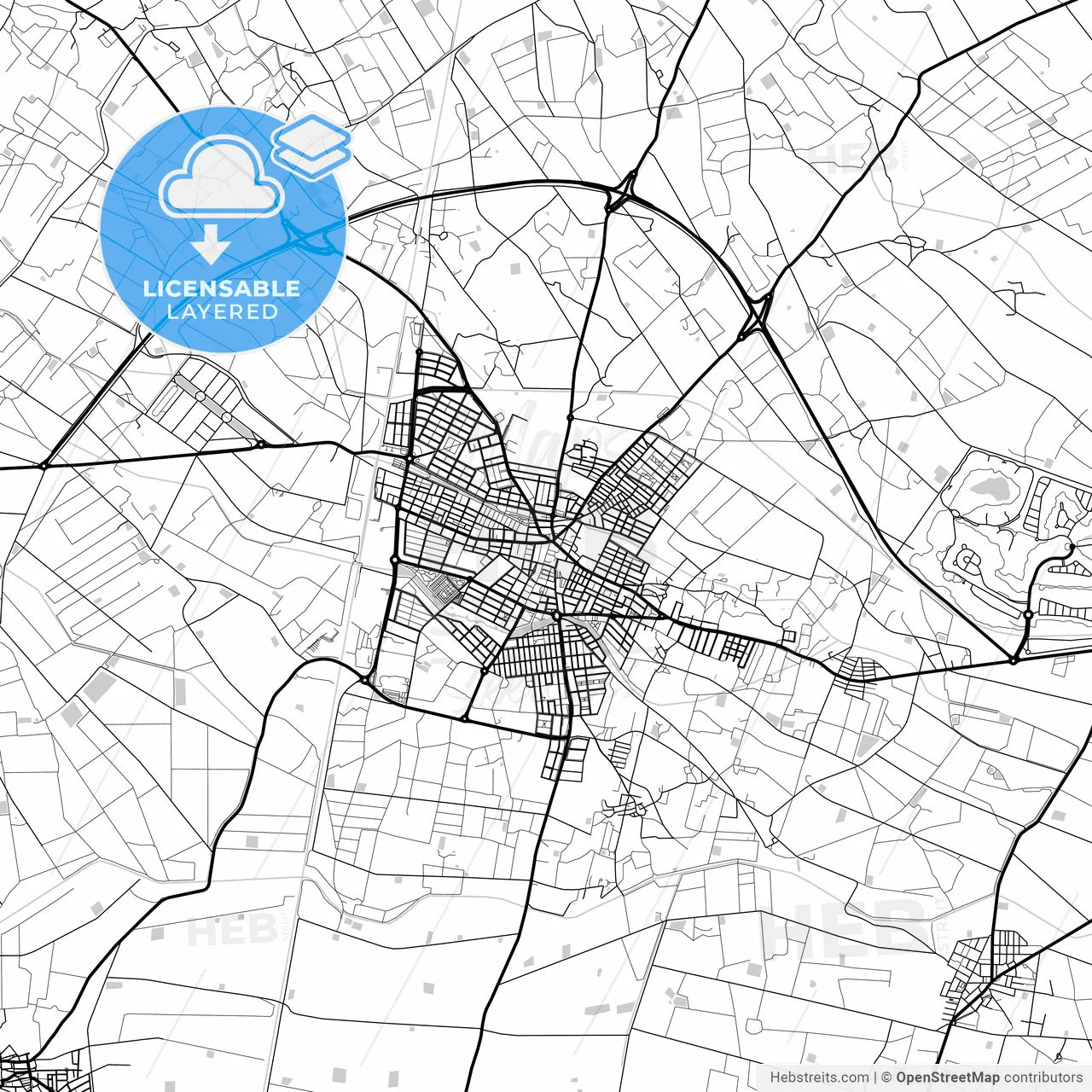 Layered PDF map of Torre-Pacheco, Murcia, Spain