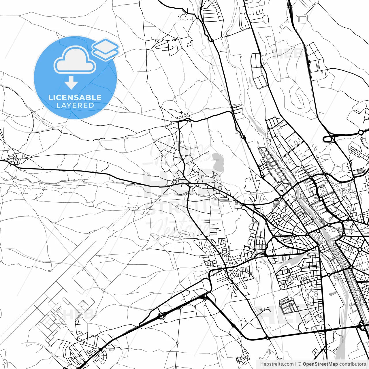 Layered PDF map of San Andrés del Rabanedo, León, Spain