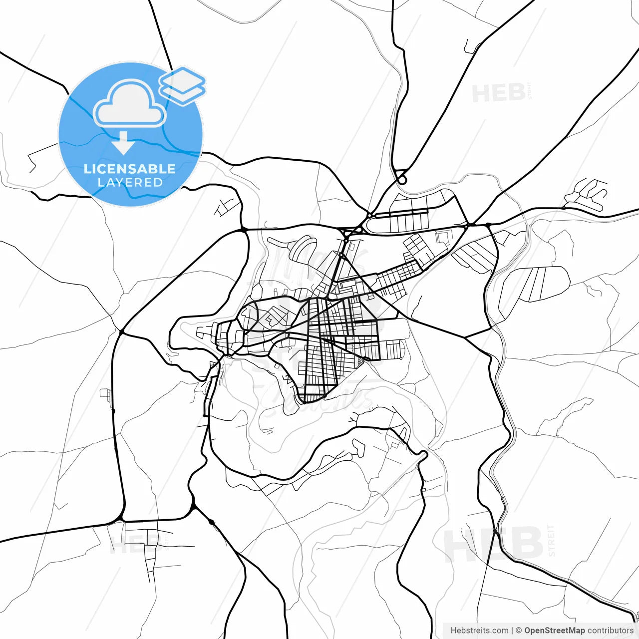 Layered PDF map of Puente-Genil, Córdoba, Spain