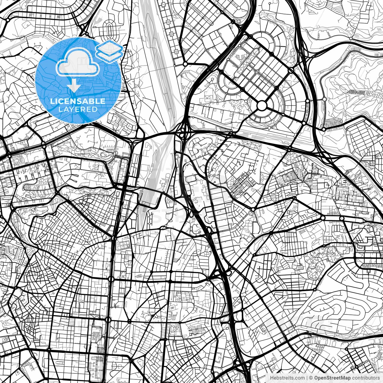 Layered PDF map of Pinar de Chamartín, 28033 Madrid, Spain