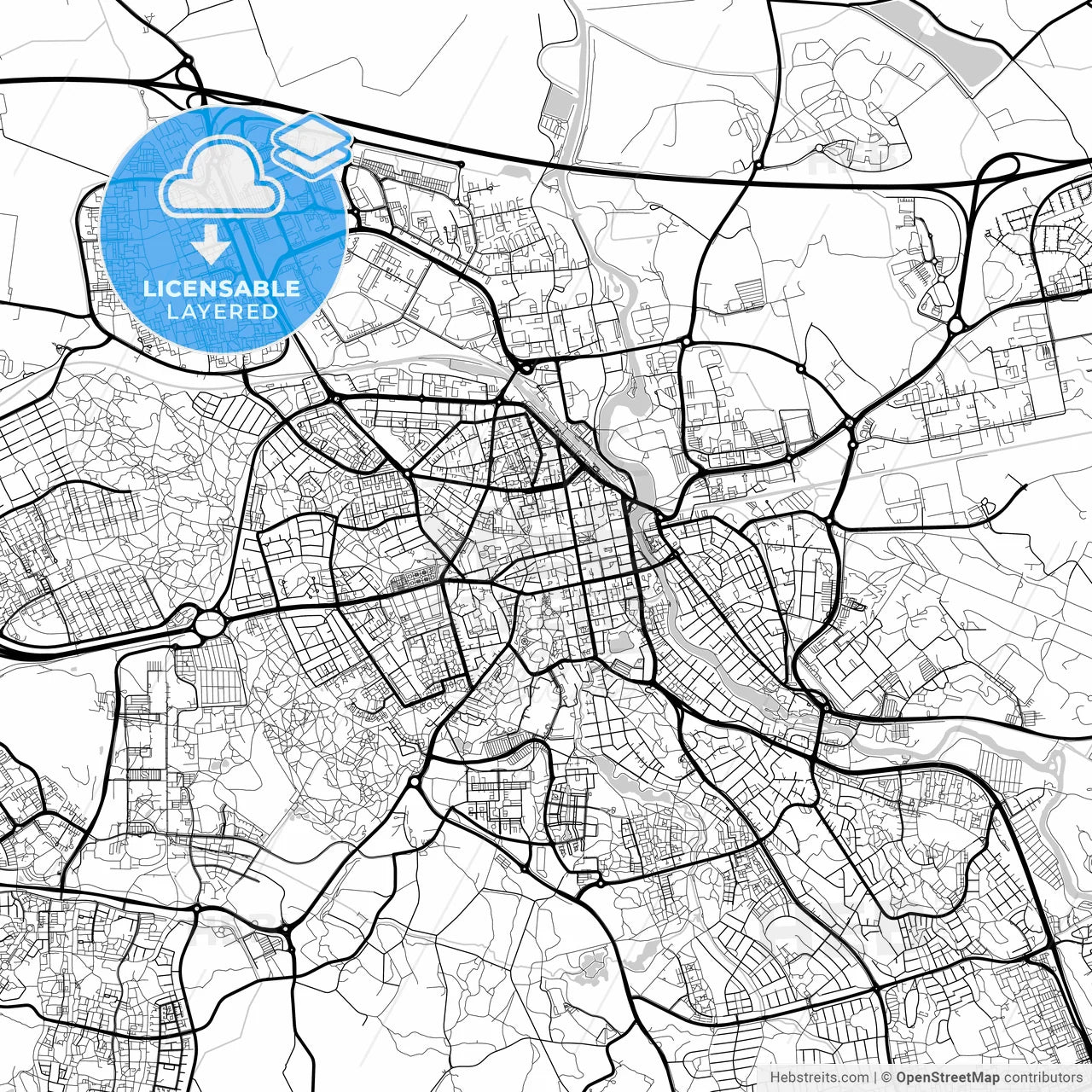 Layered PDF map of Linköping, Sweden