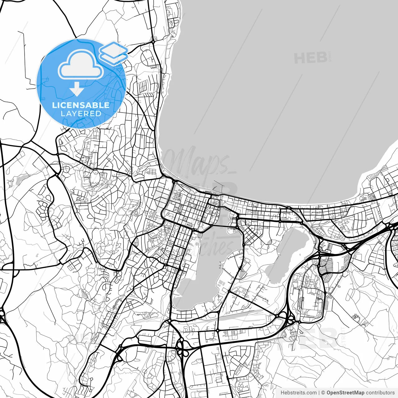 Layered PDF map of Jönköping, Sweden