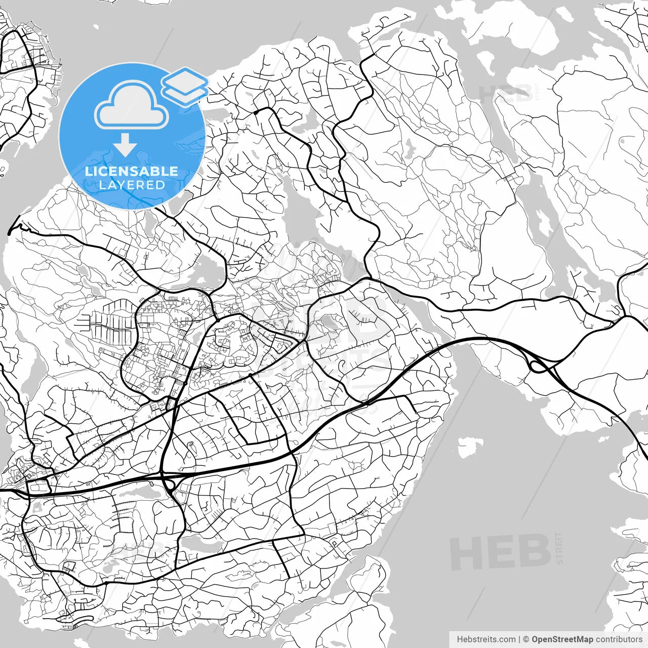 Layered PDF map of Boo, Sweden