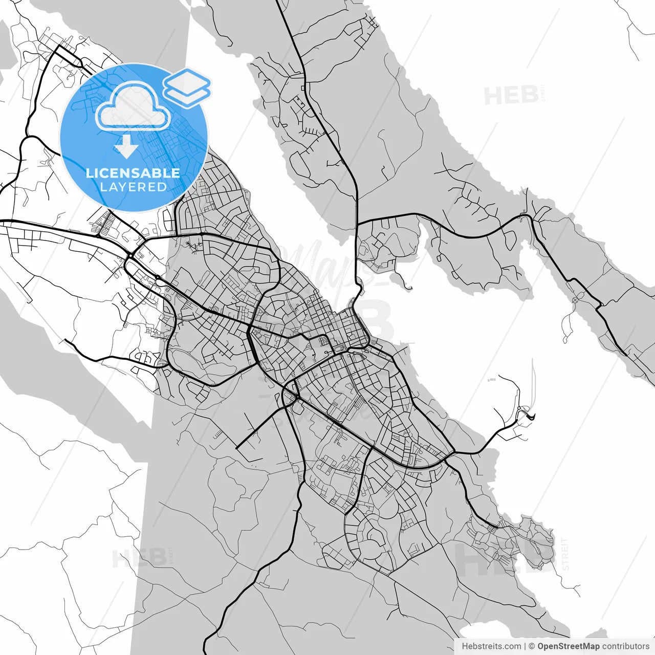 Layered PDF map of Västervik, Sweden