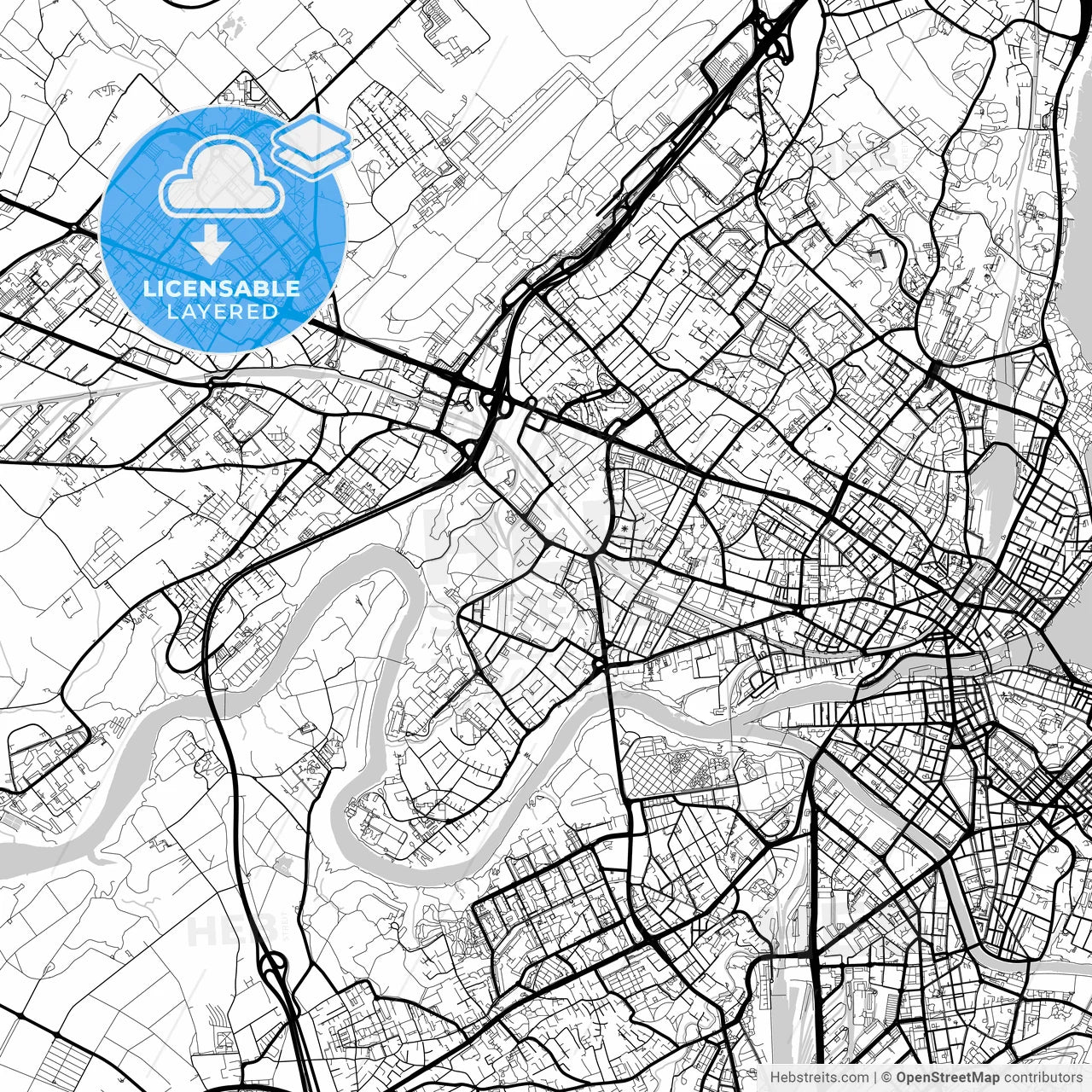 Layered PDF map of Vernier, Switzerland