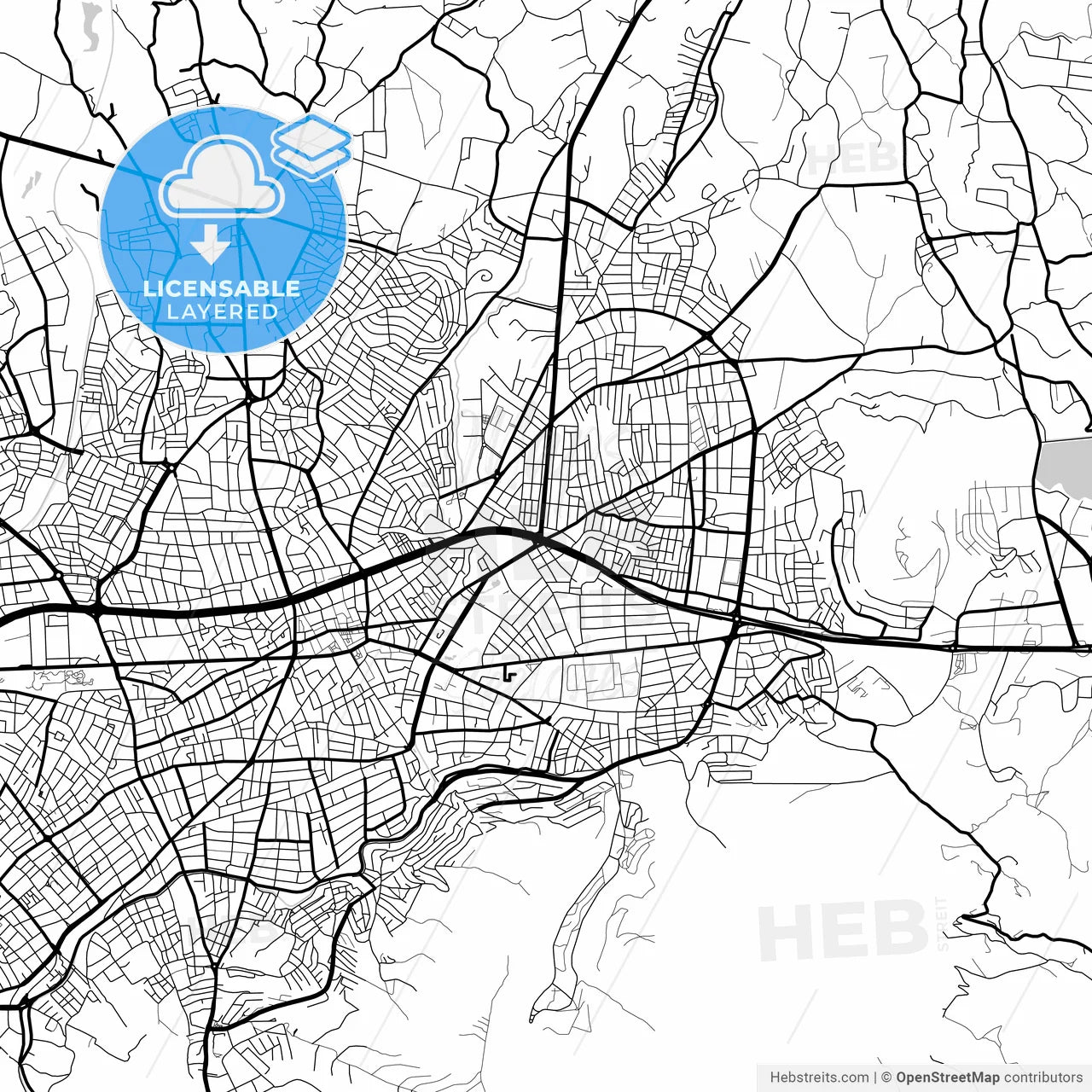 Layered PDF map of Malatya, Malatya, Turkey