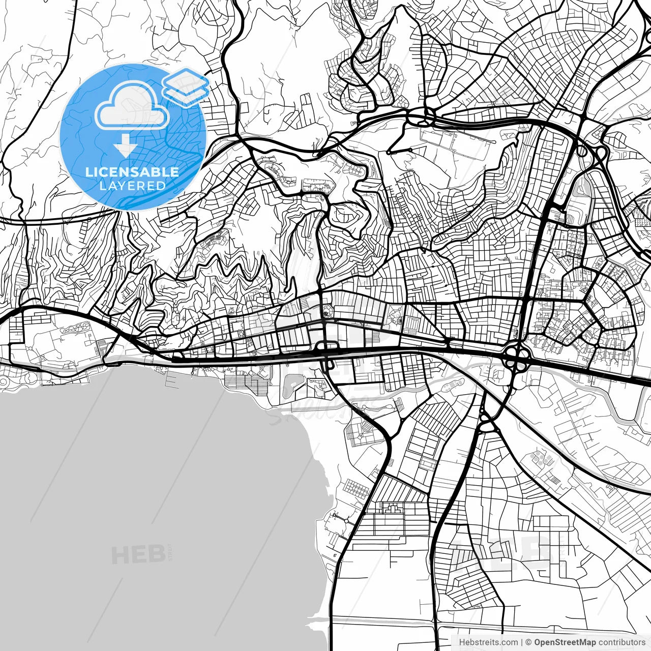 Layered PDF map of İzmit, Kocaeli, Turkey