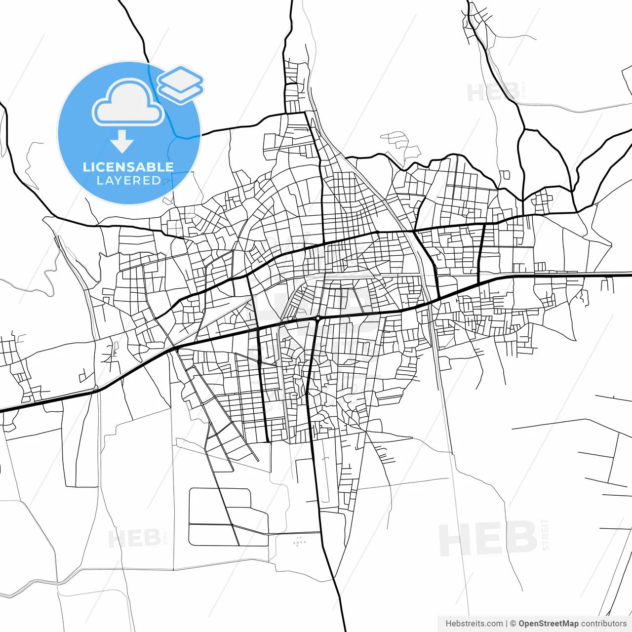 Layered PDF map of Nazilli, Aydın, Turkey