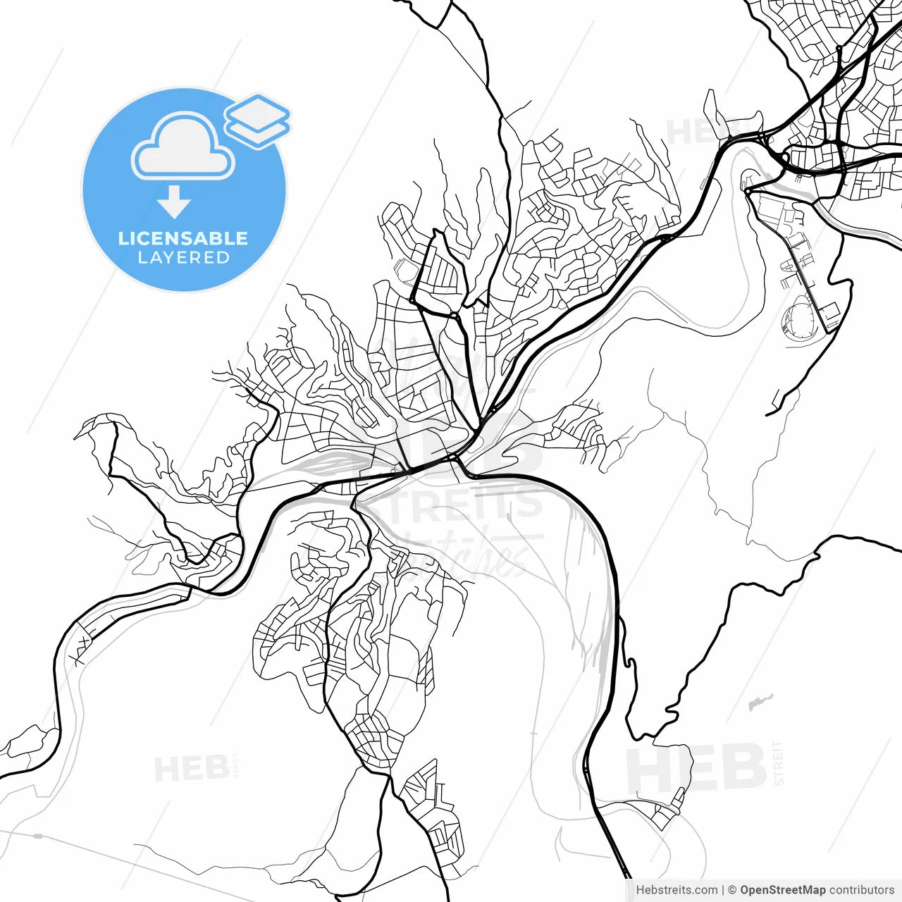 Layered PDF map of Karabük, Karabük, Turkey