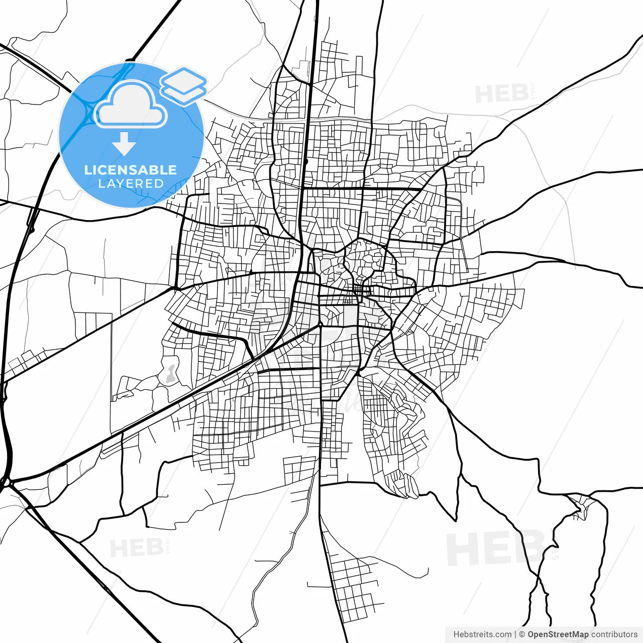Layered PDF map of Akhisar, Manisa, Turkey