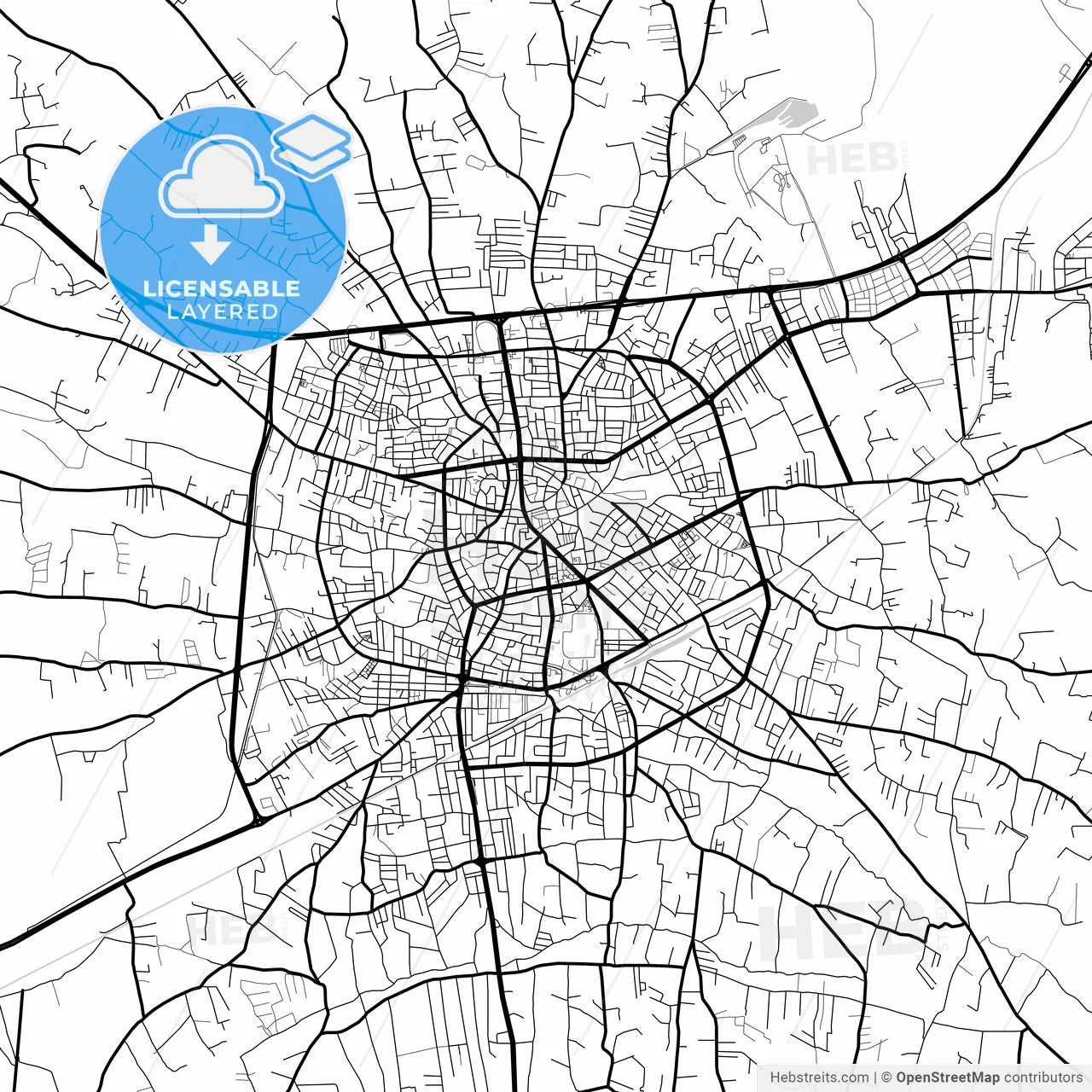 Layered PDF map of Ereğli, Konya, Turkey