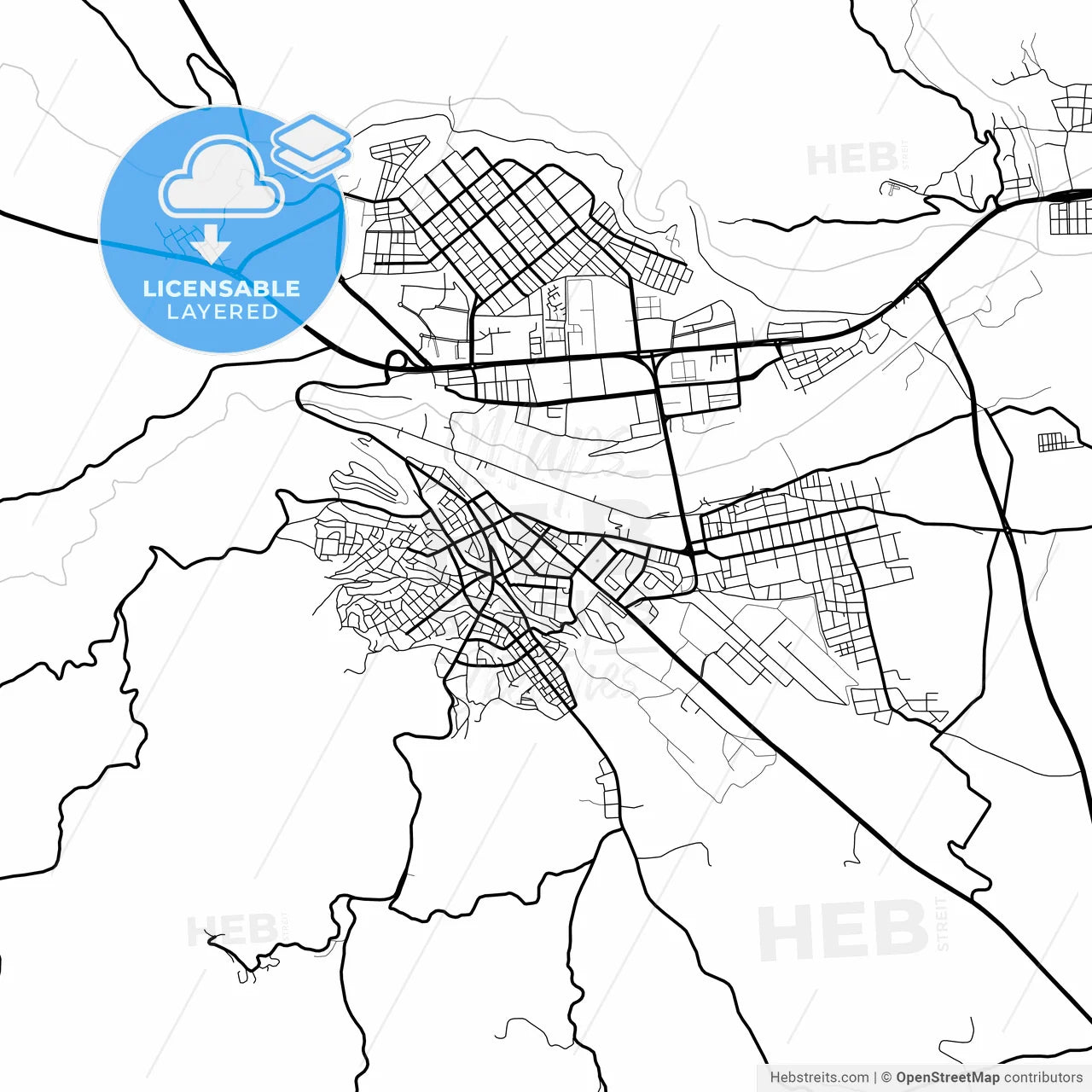 Layered PDF map of Bingöl, Bingöl, Turkey