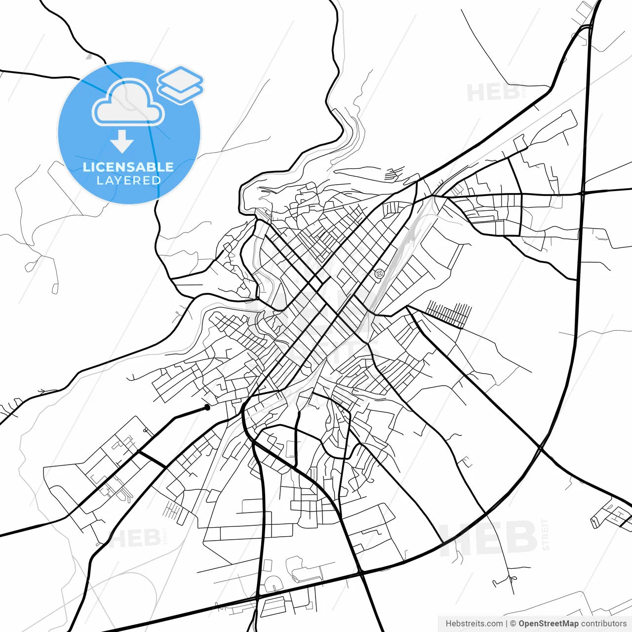 Layered PDF map of Kars, Kars, Turkey