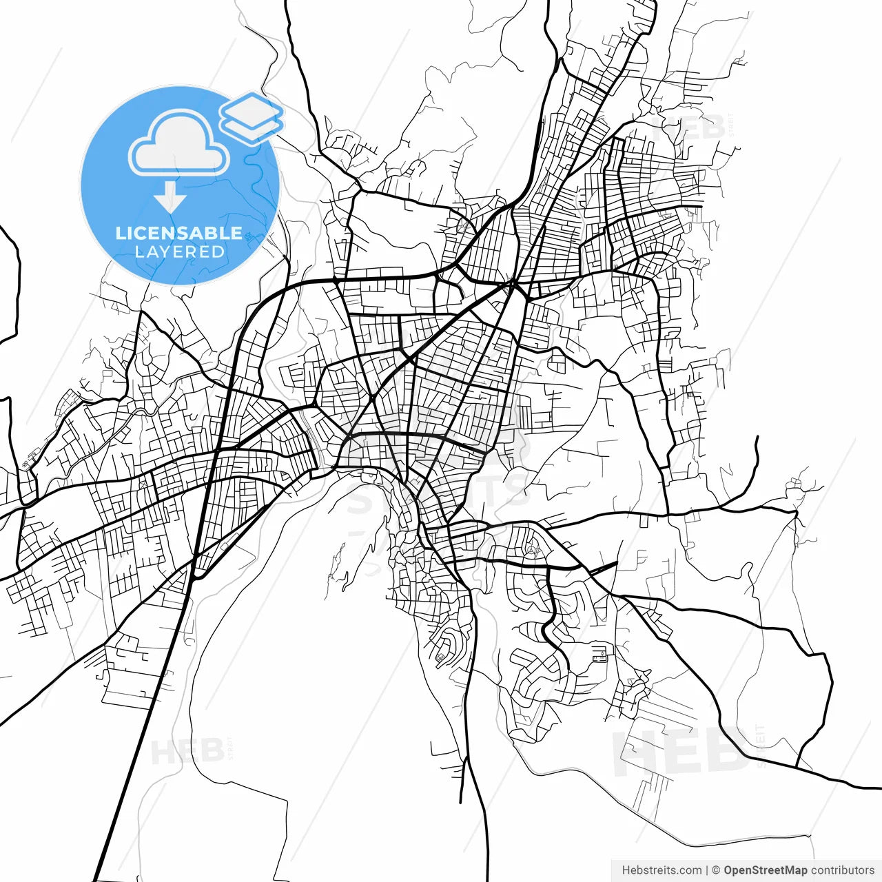 Layered PDF map of Kozan, Adana, Turkey