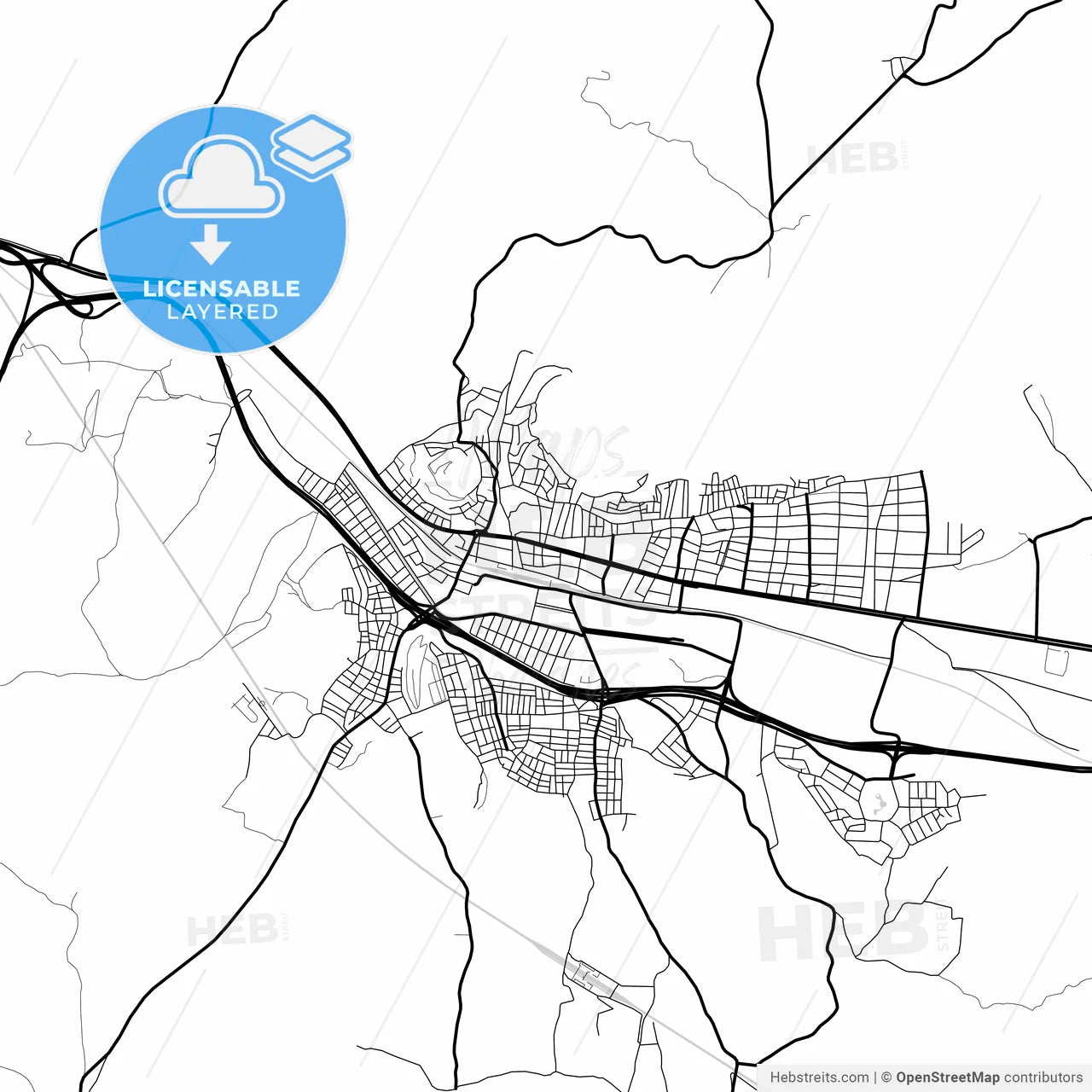 Layered PDF map of Bozüyük, Bilecik, Turkey
