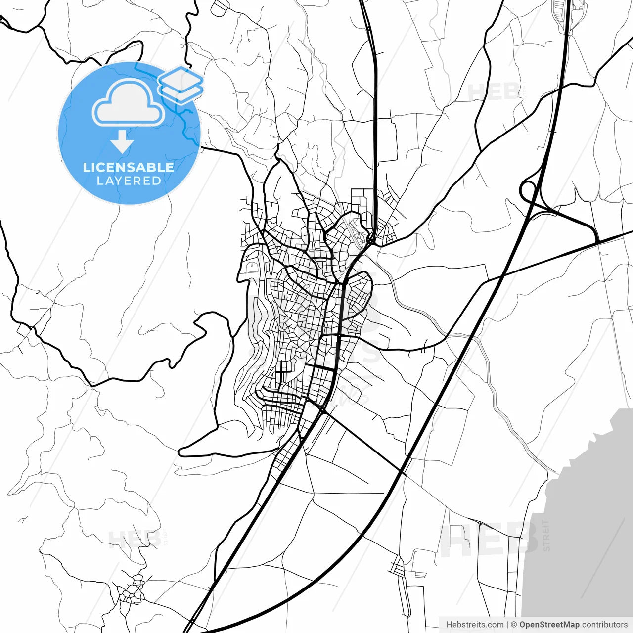 Layered PDF map of Orhangazi, Bursa, Turkey