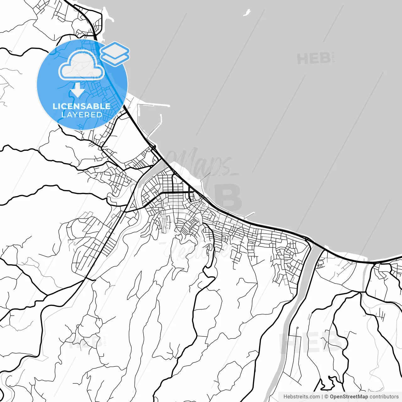 Layered PDF map of Fatsa, Ordu, Turkey