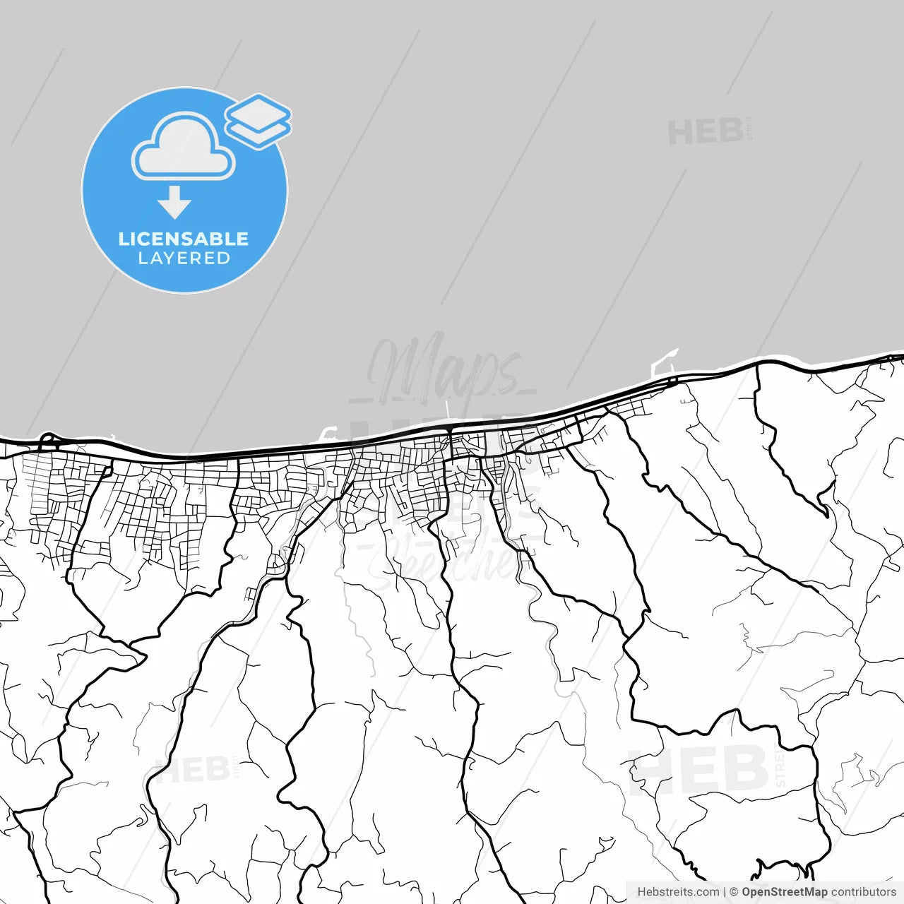 Layered PDF map of Bulancak, Giresun, Turkey