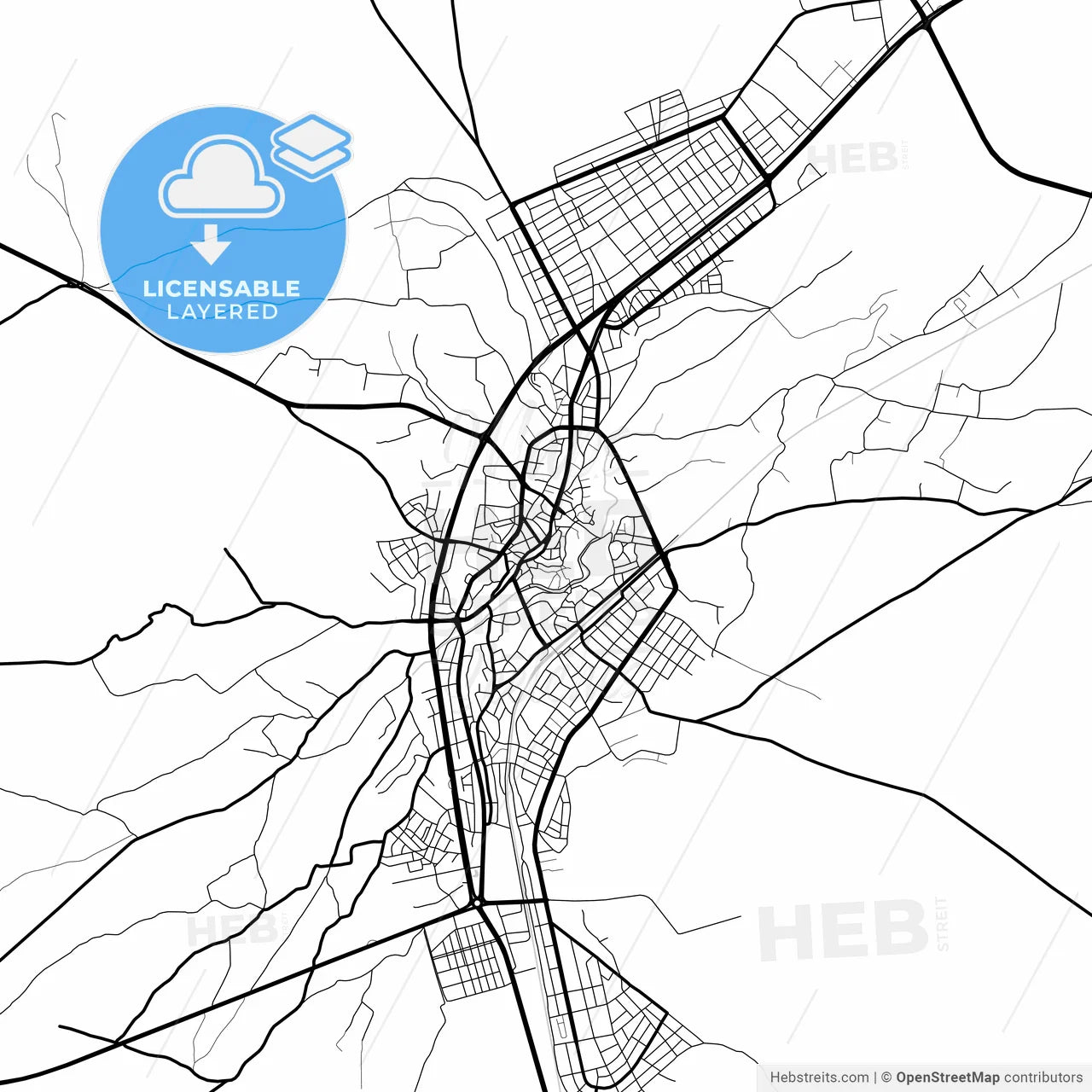 Layered PDF map of Bor, Niğde, Turkey