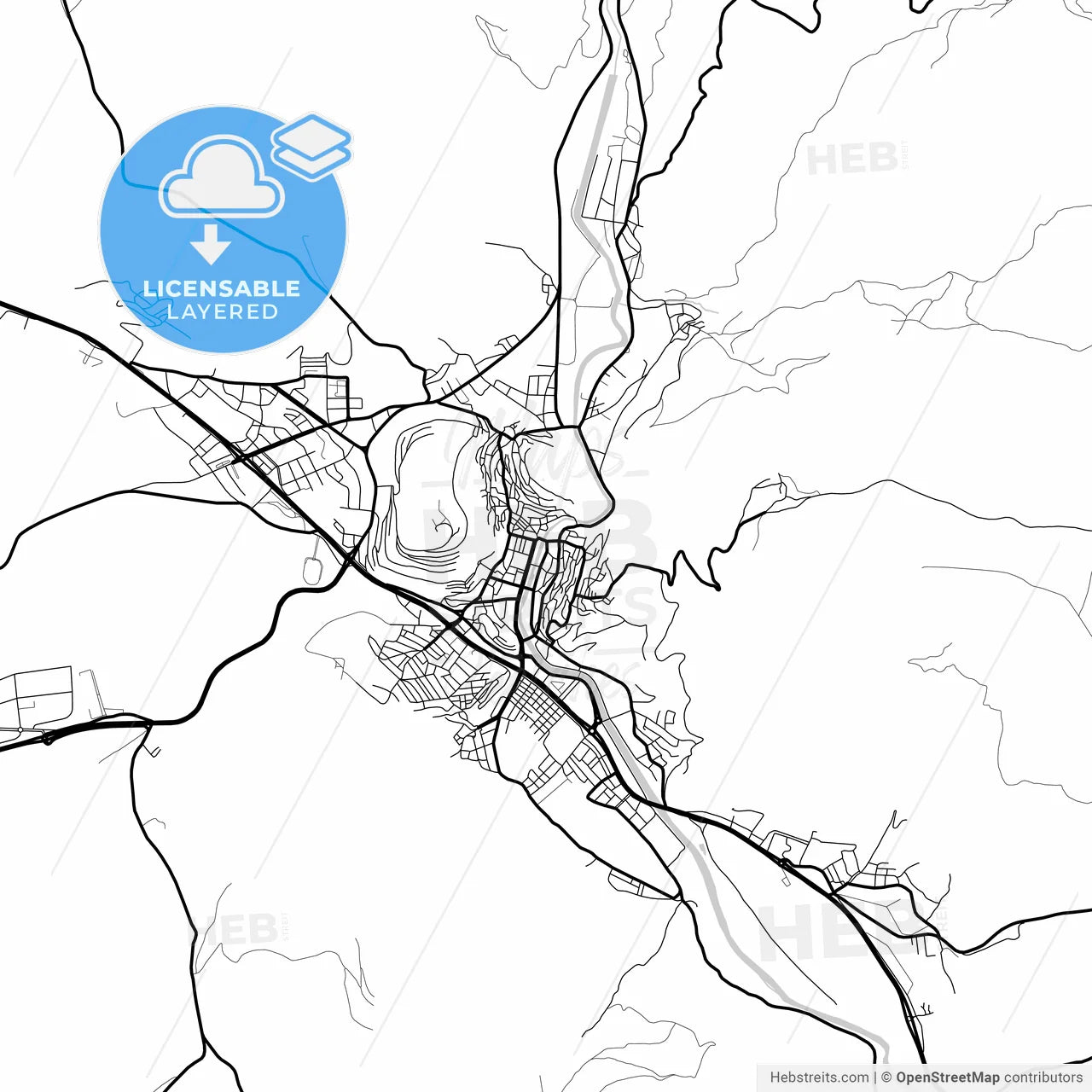Layered PDF map of Bayburt, Bayburt, Turkey