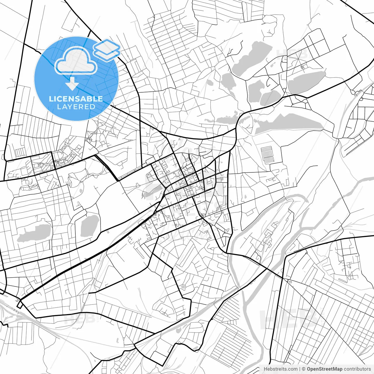 Layered PDF map of Sloviansk, Donetsk Oblast, Ukraine