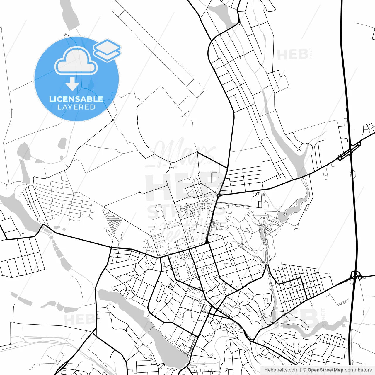 Layered PDF map of Uman, Cherkasy Oblast, Ukraine