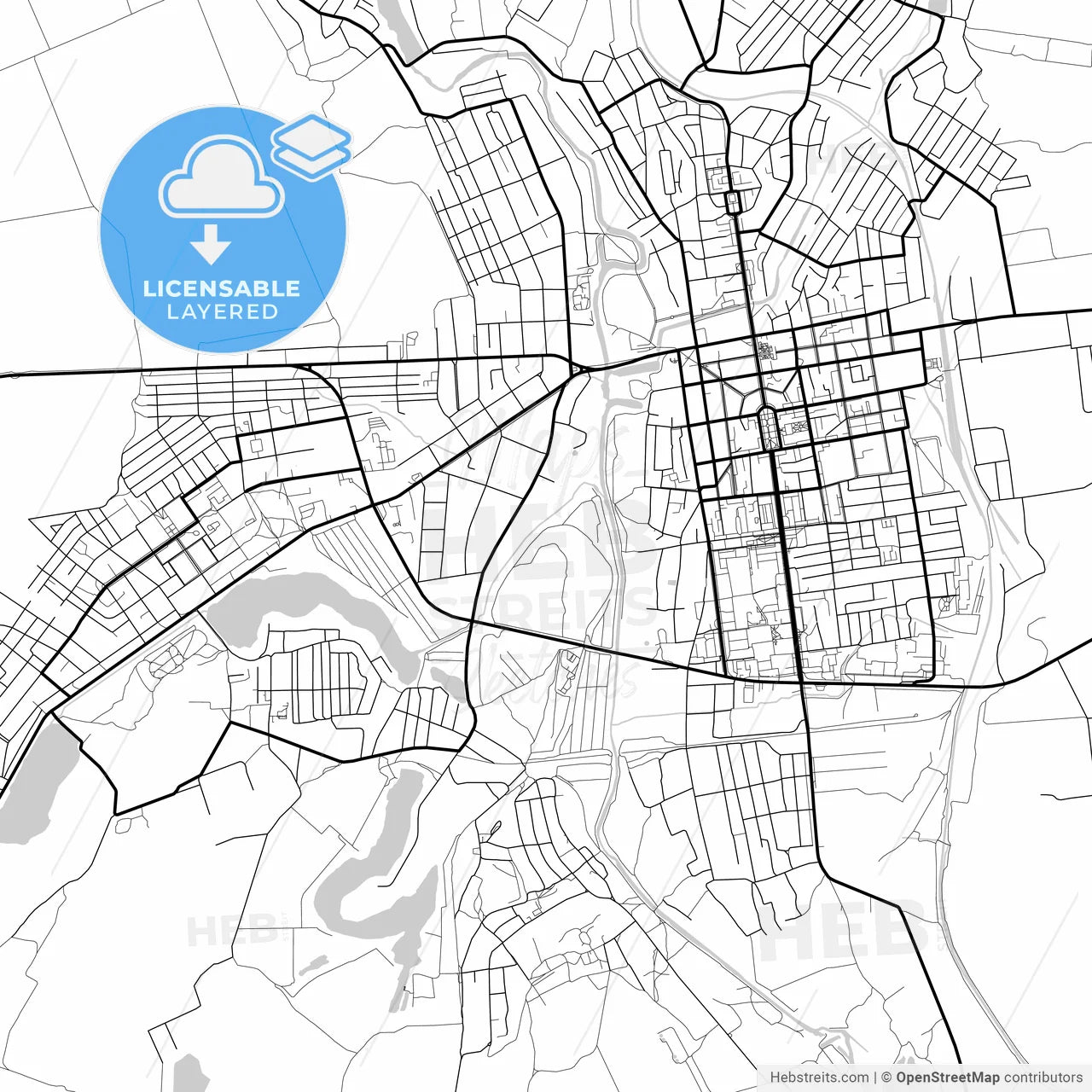 Layered PDF map of Oleksandriia, Kirovohrad Oblast, Ukraine