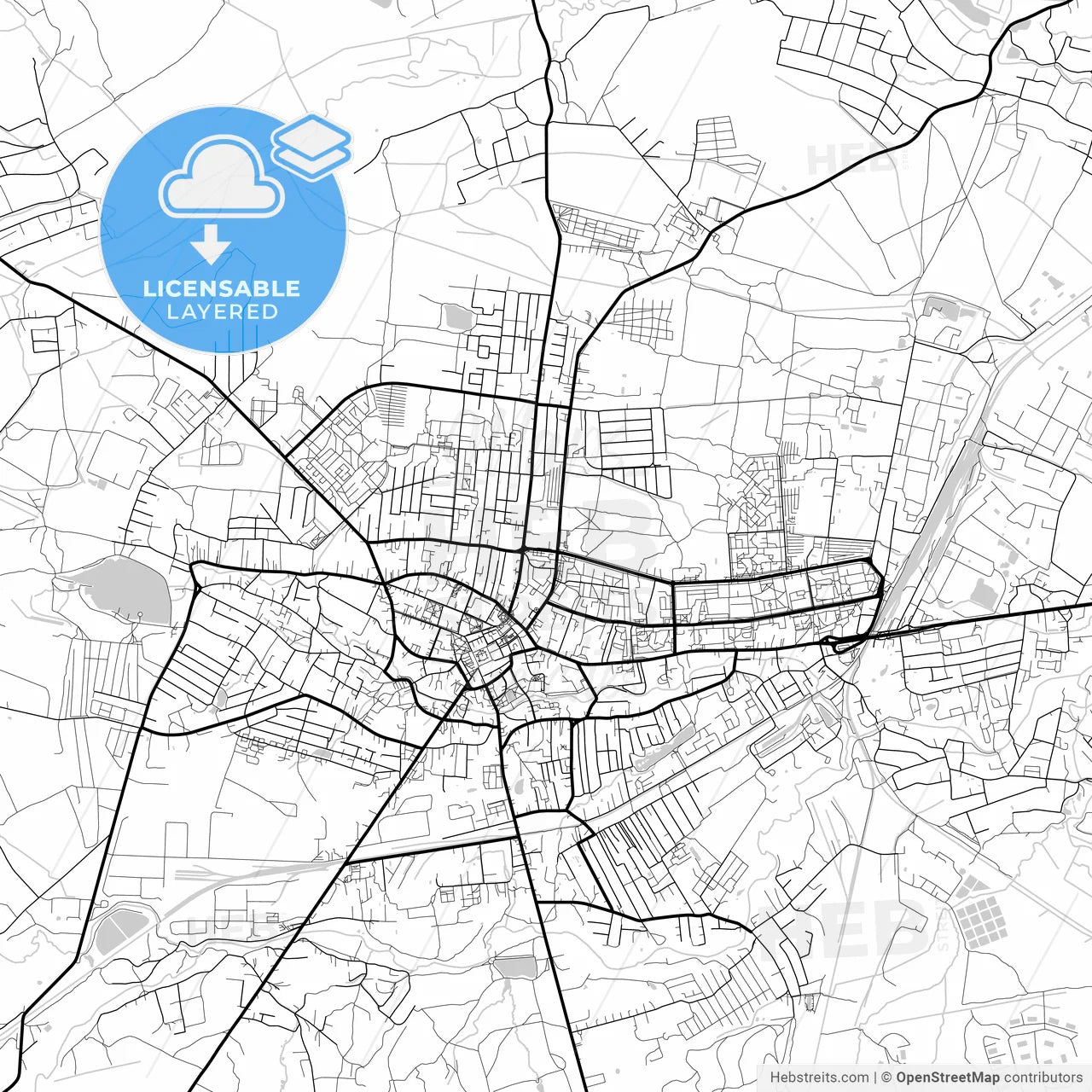 Layered PDF map of Drohobych, Lviv Oblast, Ukraine