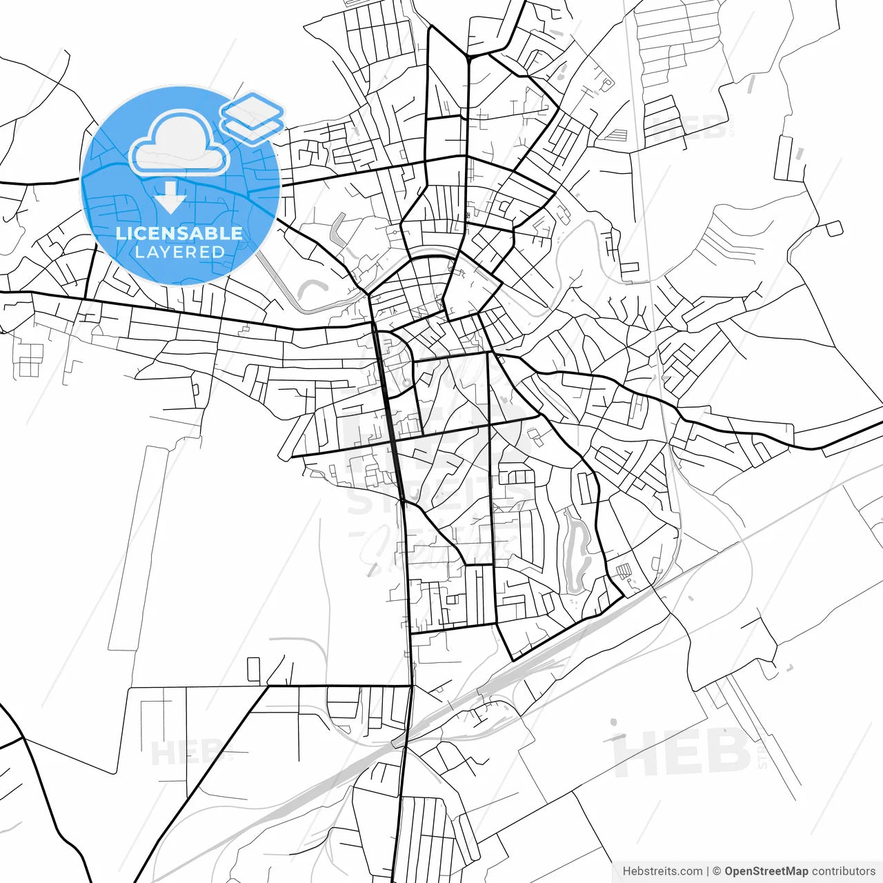 Layered PDF map of Nizhyn, Chernihiv Oblast, Ukraine