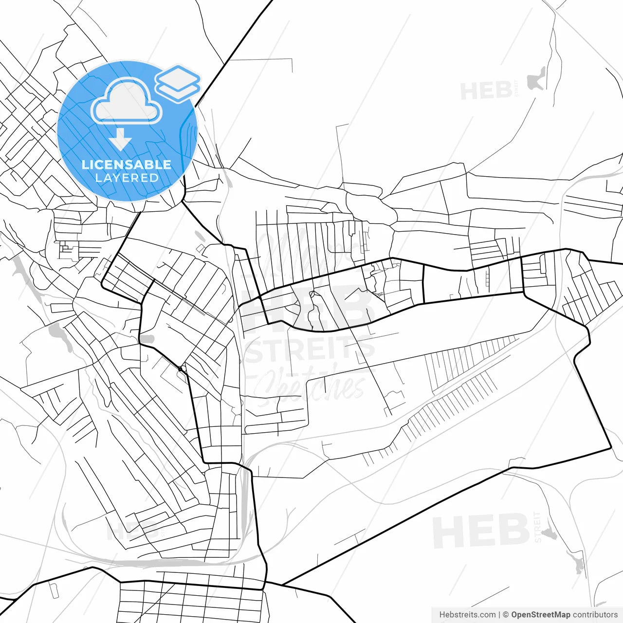 Layered PDF map of Dovzhansk, Luhansk Oblast, Ukraine