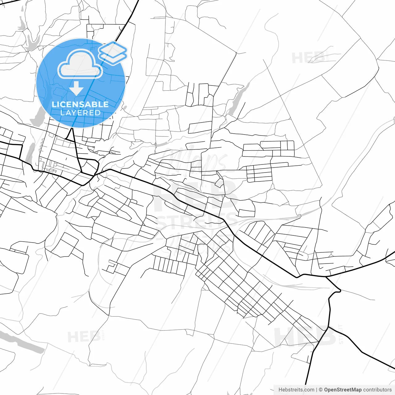 Layered PDF map of Chystiakove, Donetsk Oblast, Ukraine