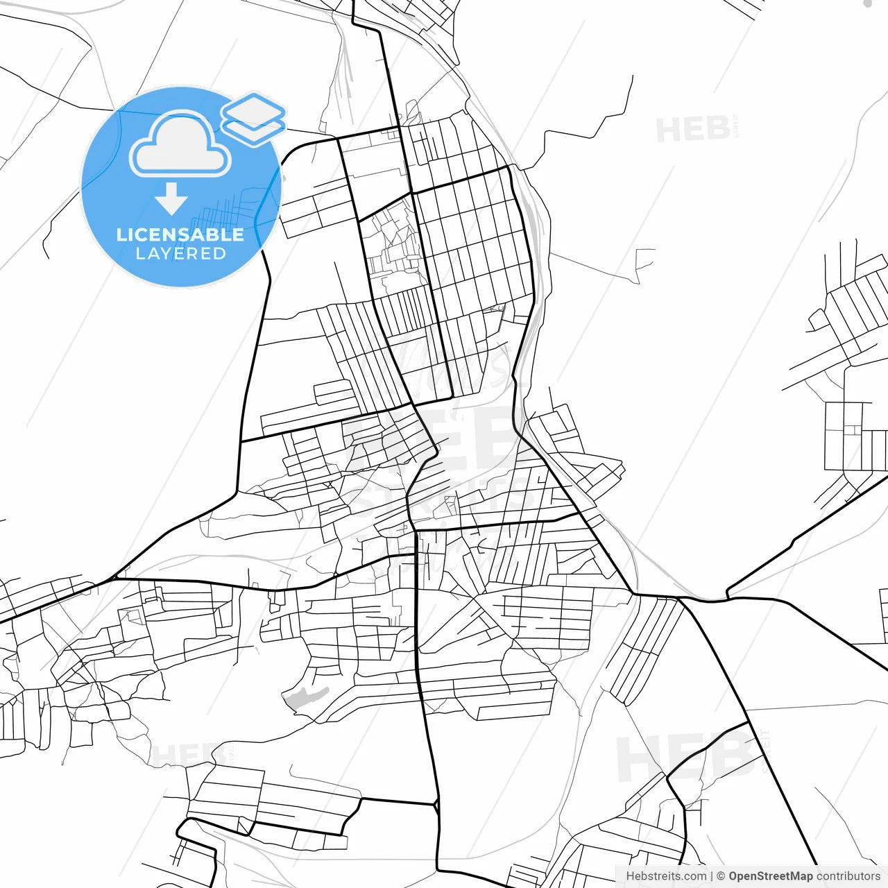 Layered PDF map of Snizhne, Donetsk Oblast, Ukraine