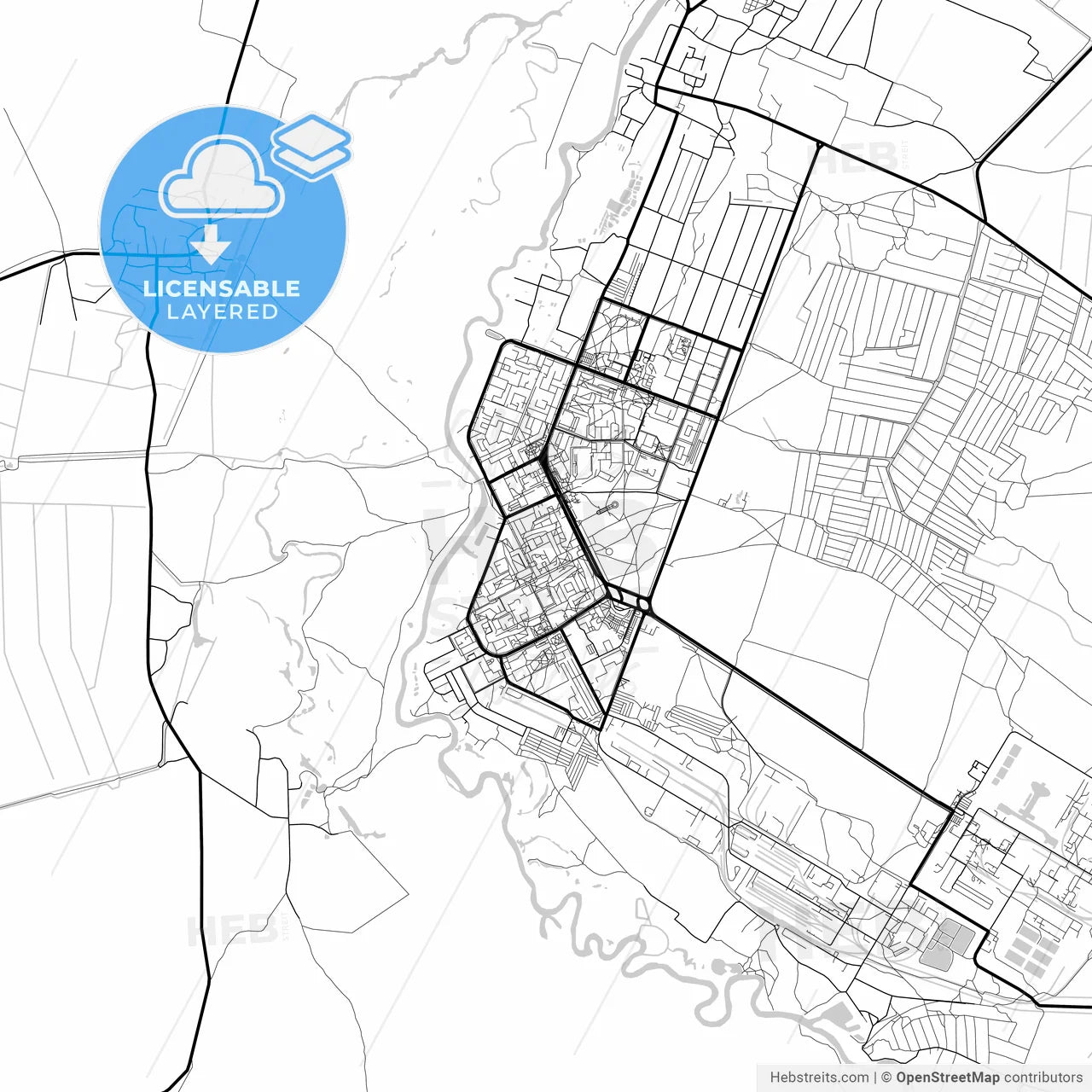 Layered PDF map of Varash, Rivne Oblast, Ukraine
