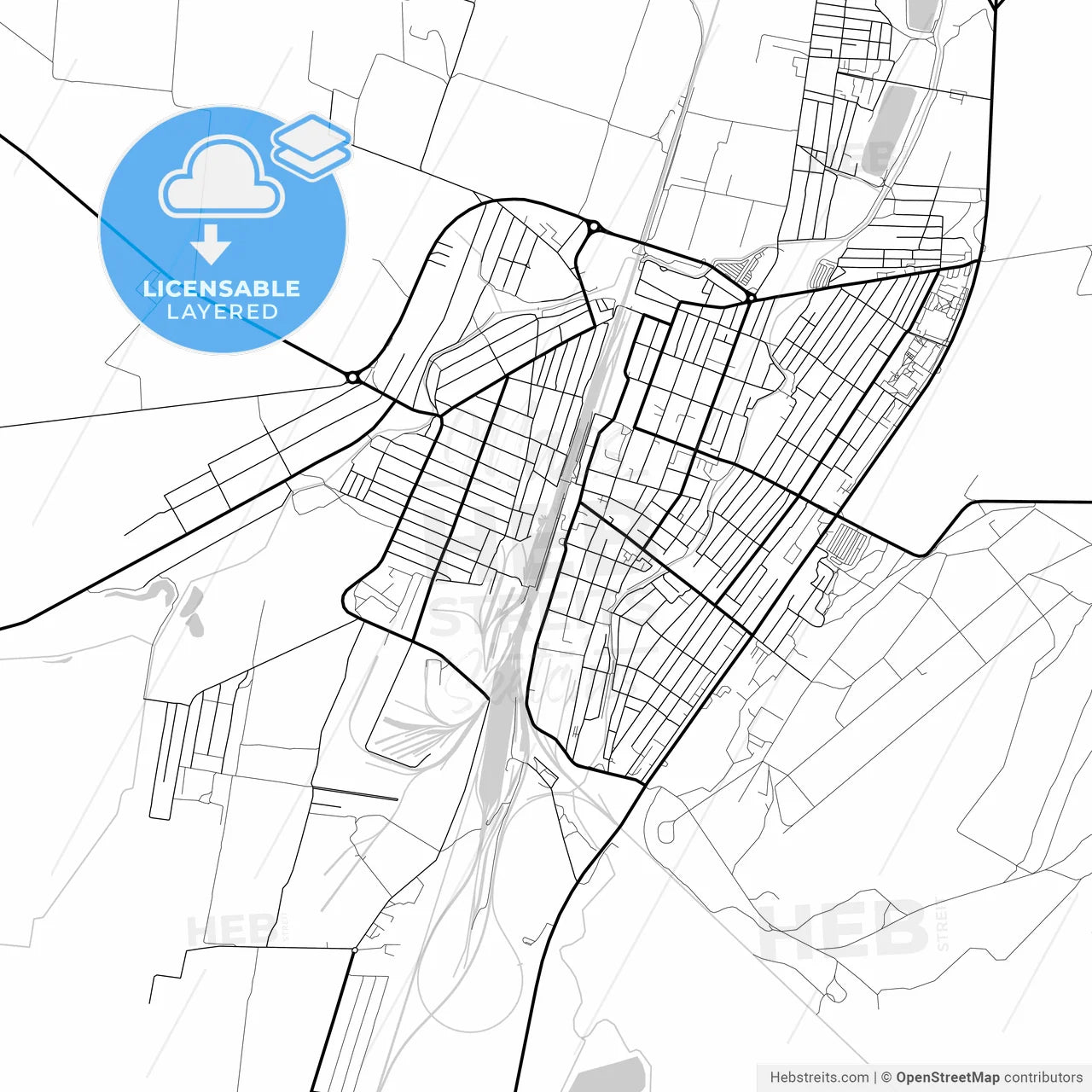 Layered PDF map of Dzhankoy, Crimea, Ukraine