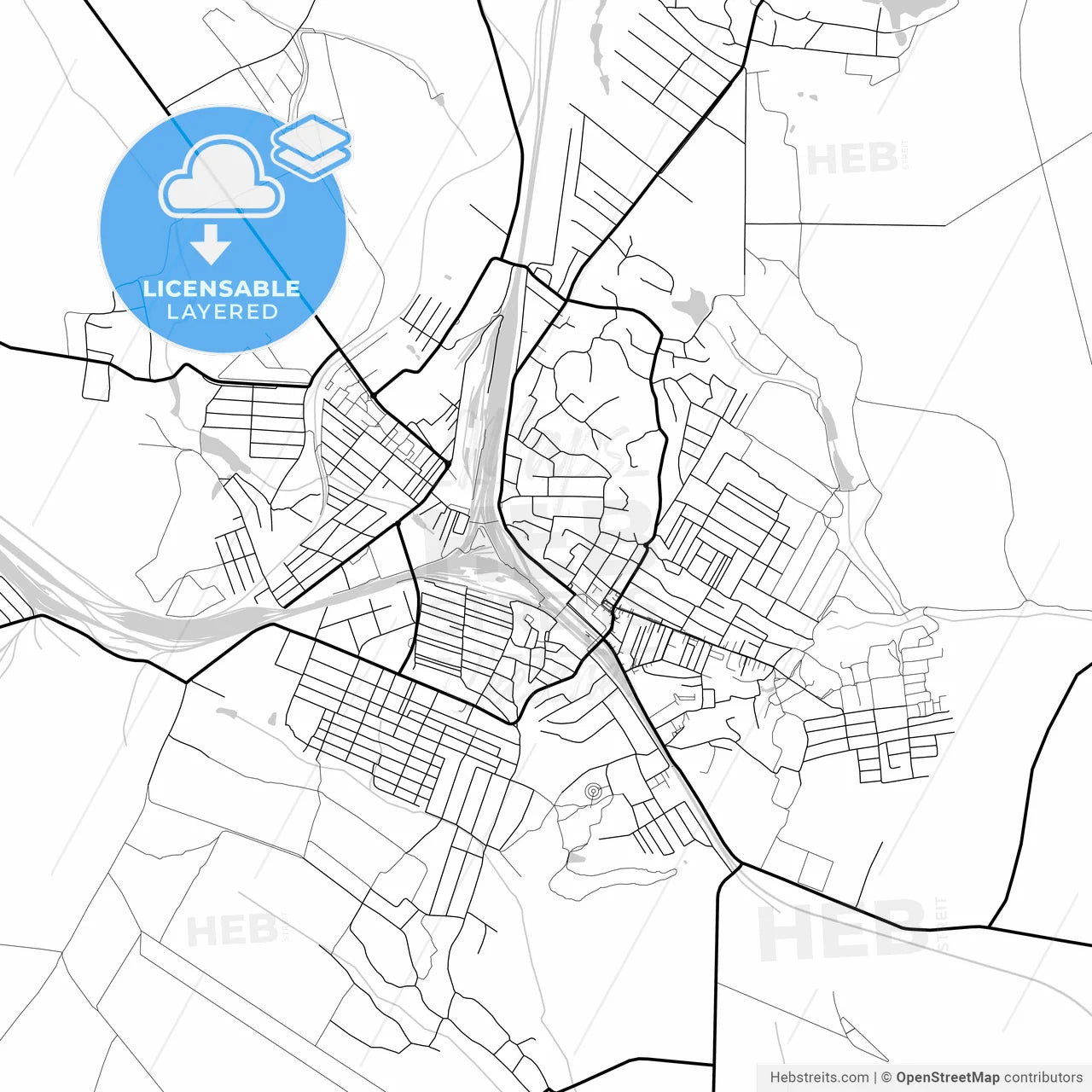 Layered PDF map of Zhmerynka, Vinnytsia Oblast, Ukraine