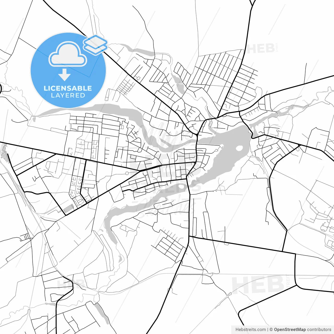 Layered PDF map of Starokostiantyniv, Khmelnytskyi Oblast, Ukraine