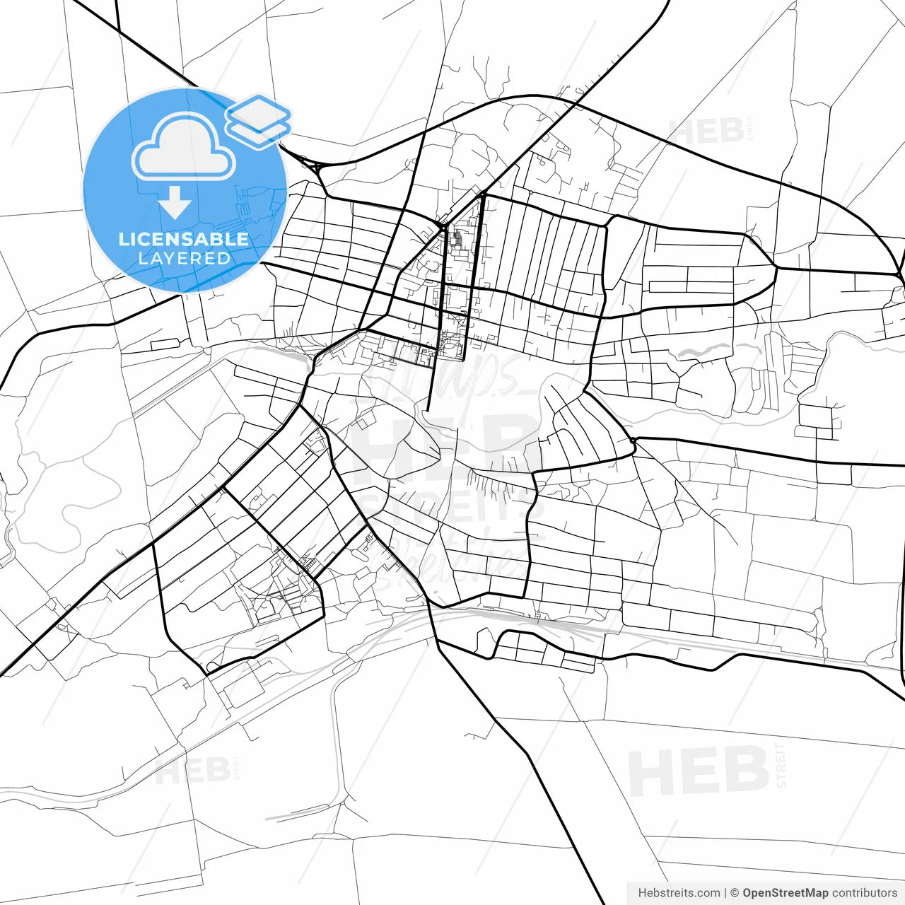 Layered PDF map of Tokmak, Zaporizhia Oblast, Ukraine