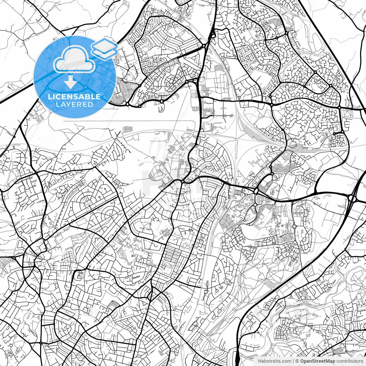 Layered PDF map of Filton, South West England, England