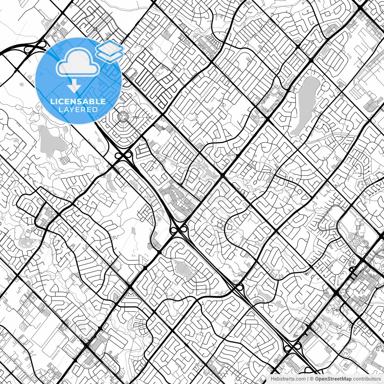 Layered PDF map of Brampton, Ontario, Canada